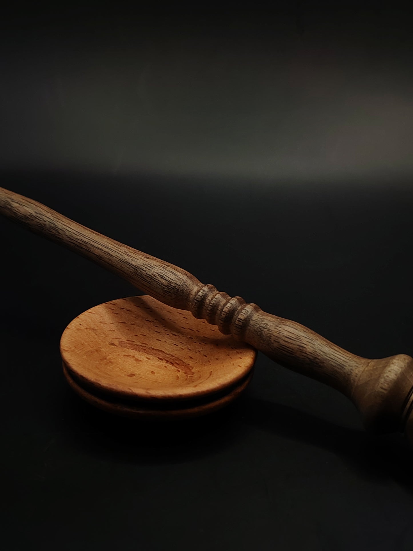 Artisan Support Spindle Set: Walnut Wood (26 cm / 10.24 in, 19 g / 0.67 oz) with Beech Support Bowl