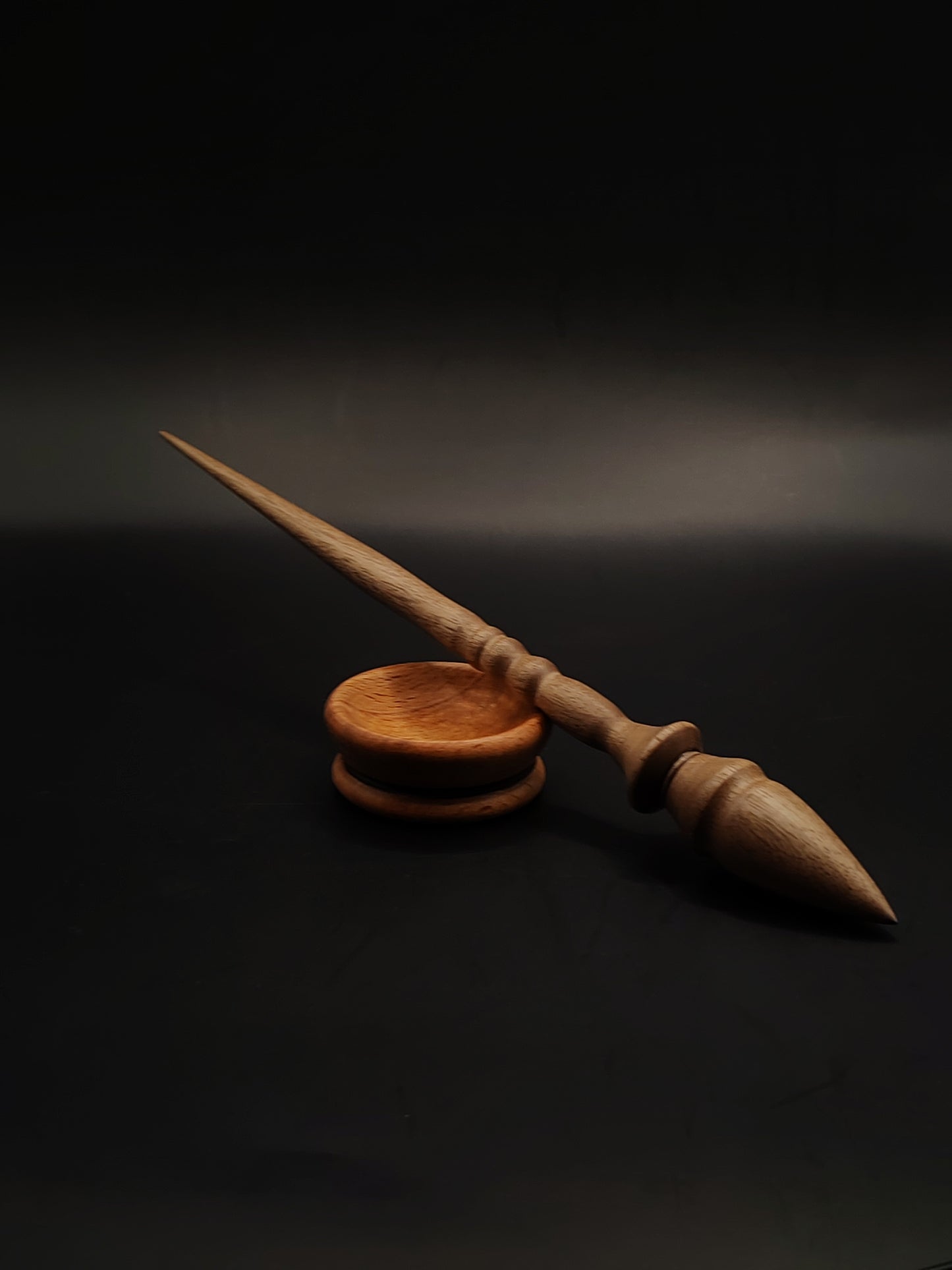 Artisan Support Spindle Set: Walnut Wood (26 cm / 10.24 in, 21 g / 0.74 oz) with Beech Support Bowl