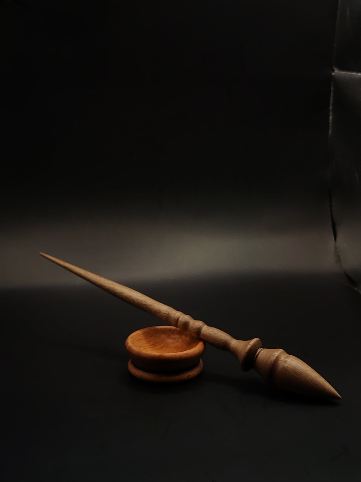 Artisan Support Spindle Set: Walnut Wood (26 cm / 10.24 in, 21 g / 0.74 oz) with Beech Support Bowl