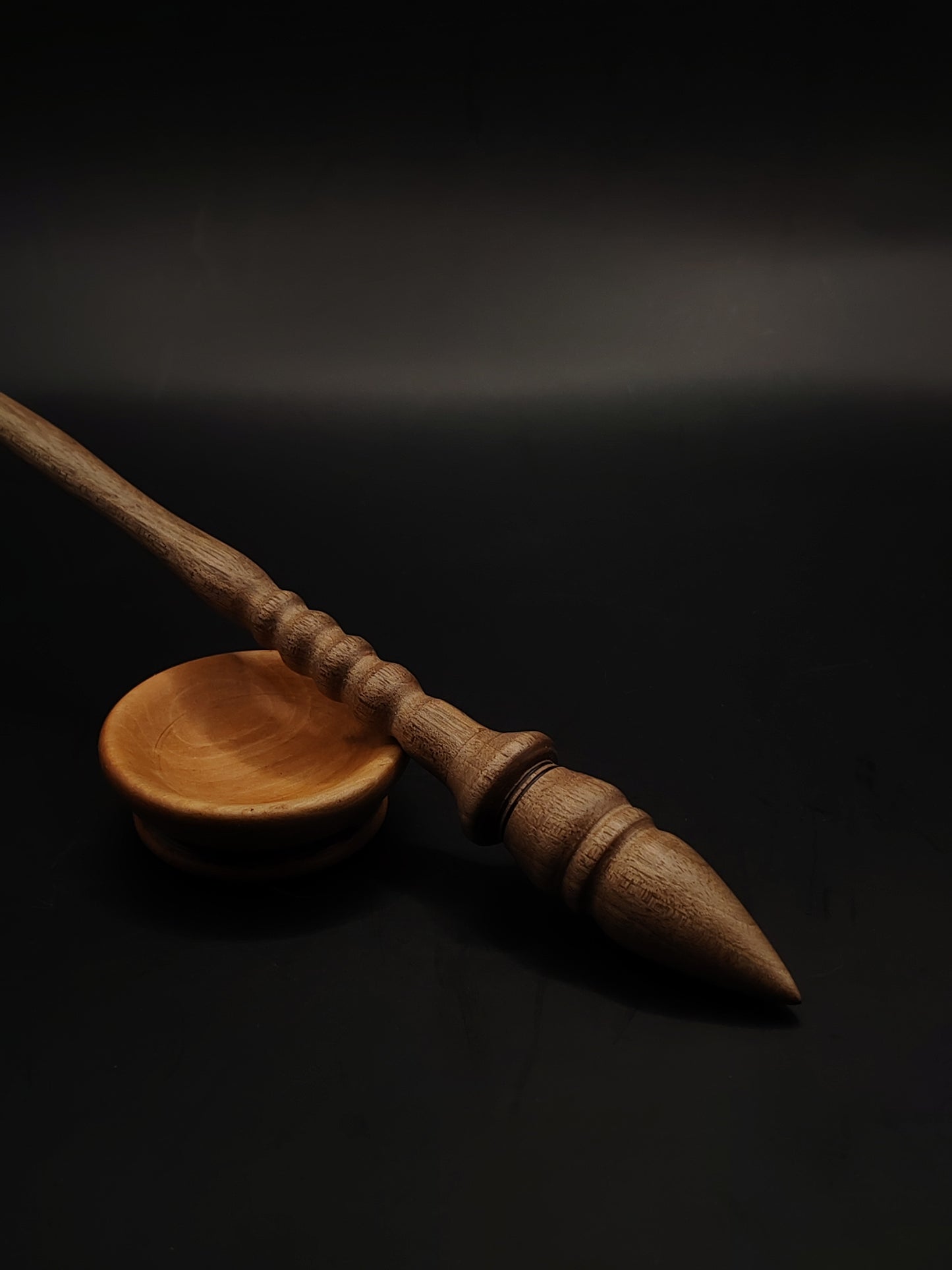 Artisan Support Spindle Set: Walnut Wood (25.5 cm / 10.04 in, 18 g / 0.63 oz) with Pear Support Bowl