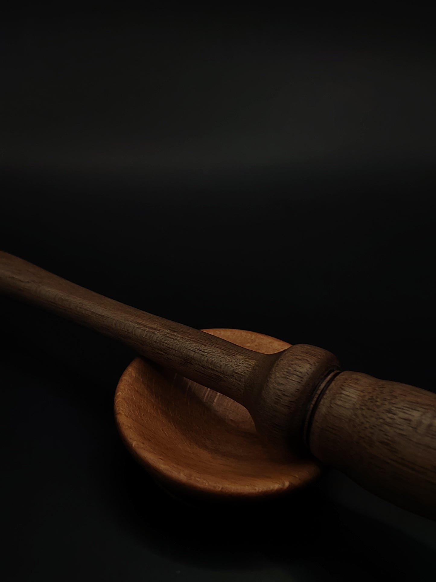 Artisan Support Spindle Set: Walnut Wood (26.5 cm / 10.43 in, 25 g / 0.88 oz) with Beech Support Bowl