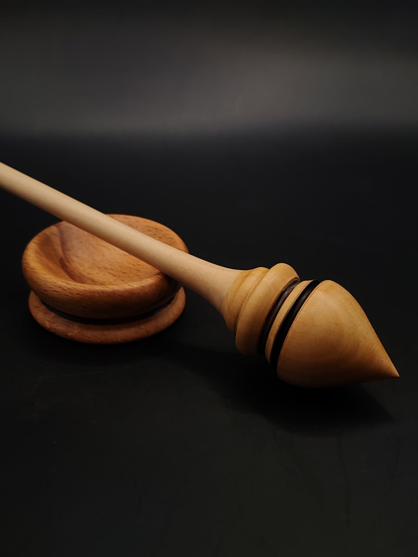 Support Spindle for Yarn Spinning – Apple & Pear, 27 cm (10.6″), 23 g Bowl