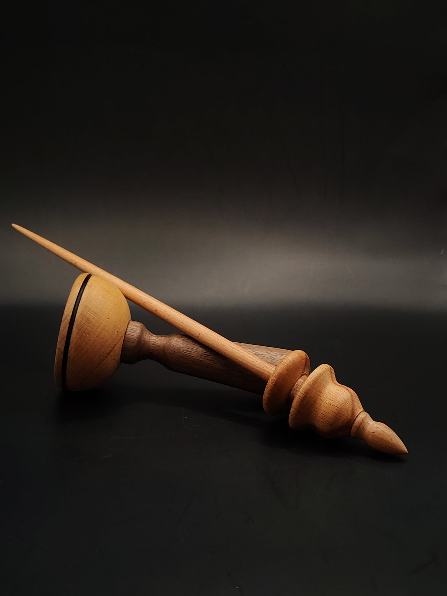 Support Spindle for Yarn Spinning – Beech Wood, 27 cm (10.6″), 21 g Lap Bowl
