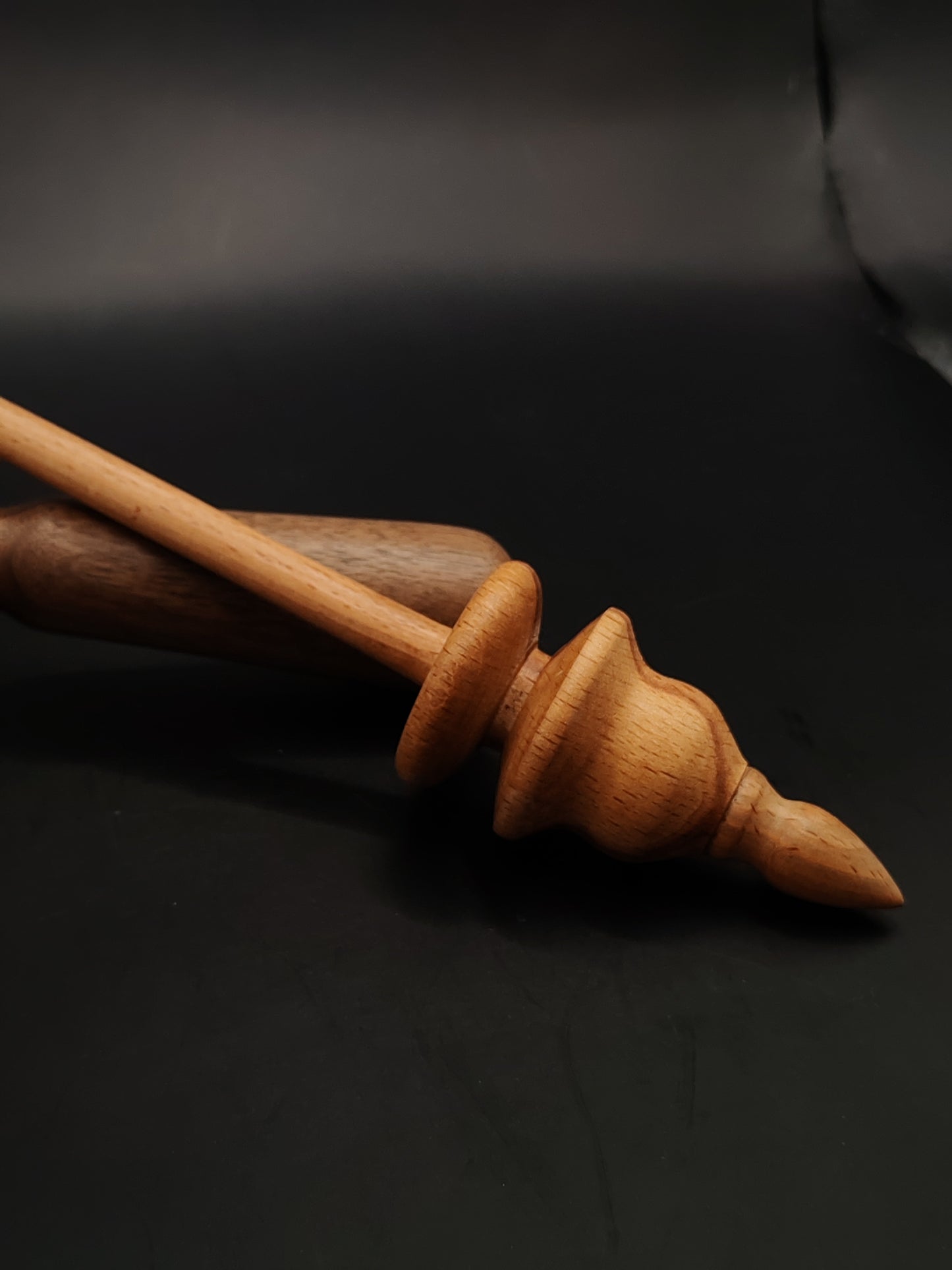 Support Spindle for Yarn Spinning – Beech Wood, 27 cm (10.6″), 21 g Lap Bowl