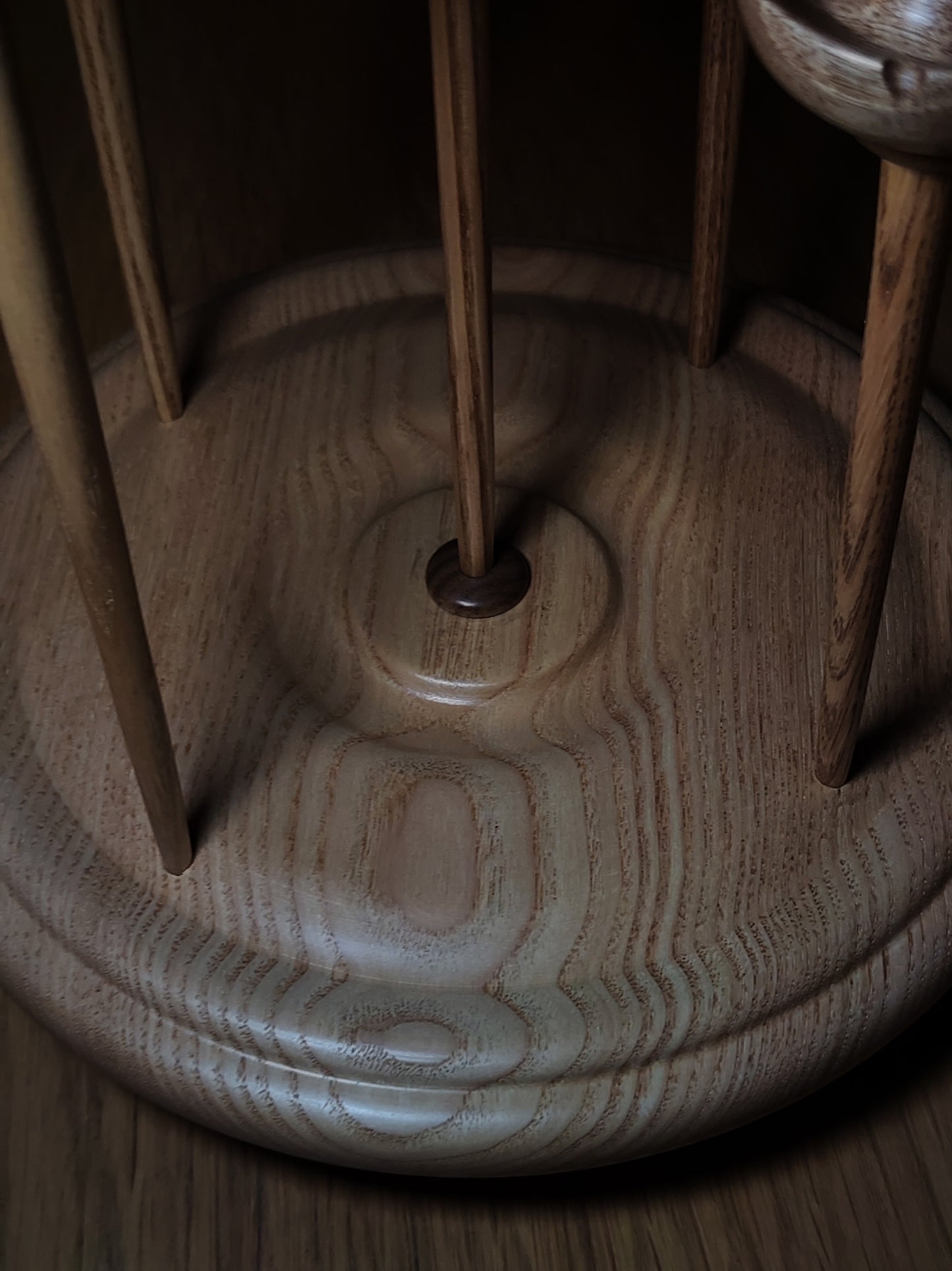 Hand-Turned Drop Spindle Set – Walnut & Chestnut | 5 Piece + Stand | Full Range (59g–23g) | Kravelli Originals