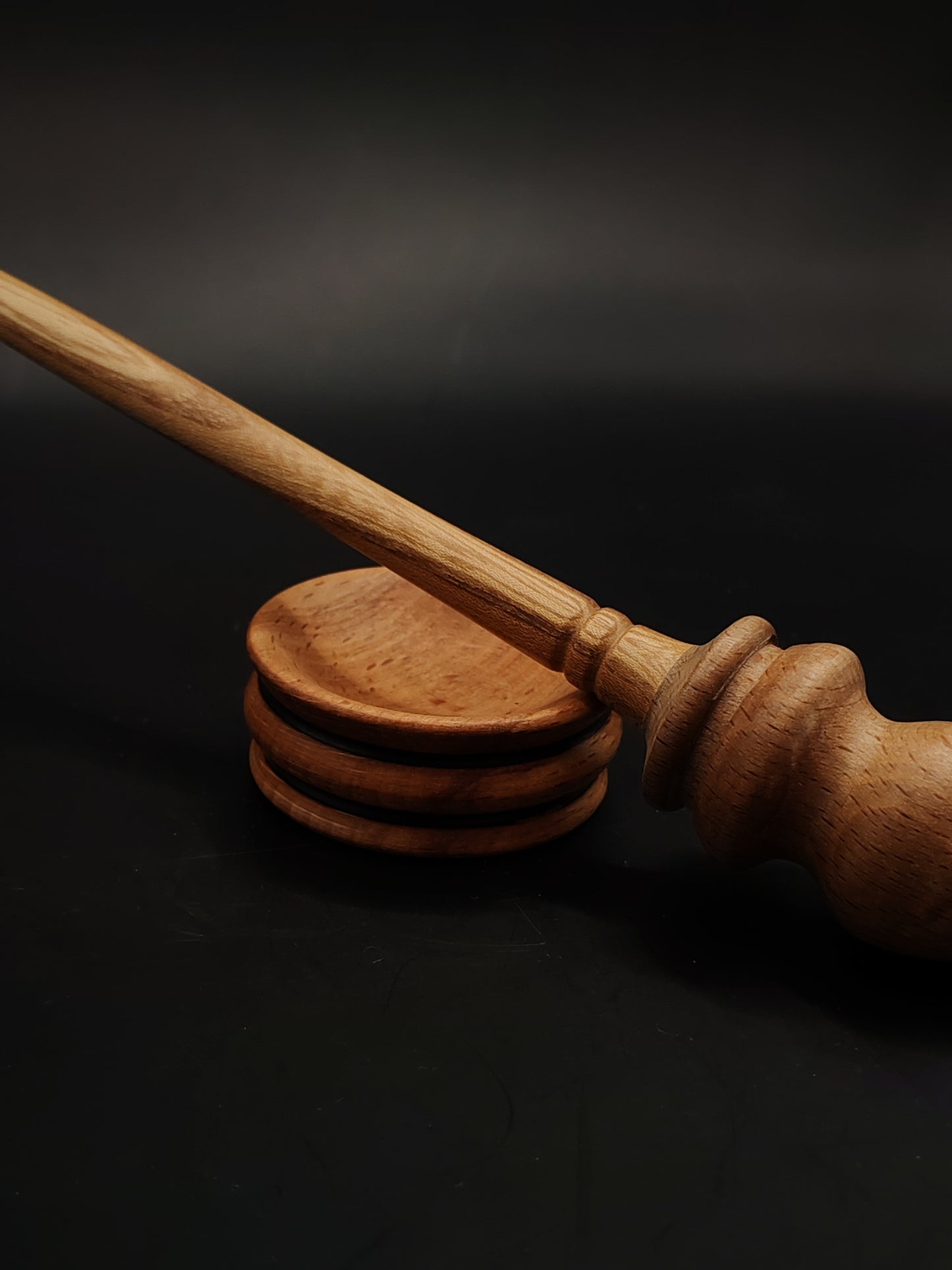 Support Spindle for Yarn Spinning – Chestnut & Beech, 26.5 cm (10.4″), 23 g Bowl