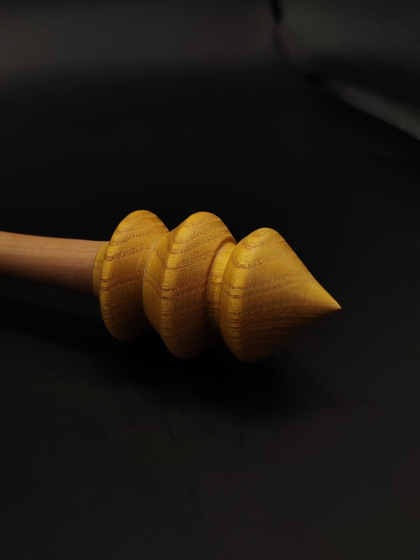 Support Spindle – Mulberry Whorl & Pear Shaft (27.5 cm / 10.8″, 26 g / 0.92 oz) + Walnut Spinning Bowl | Artisan Handmade by Kravelli