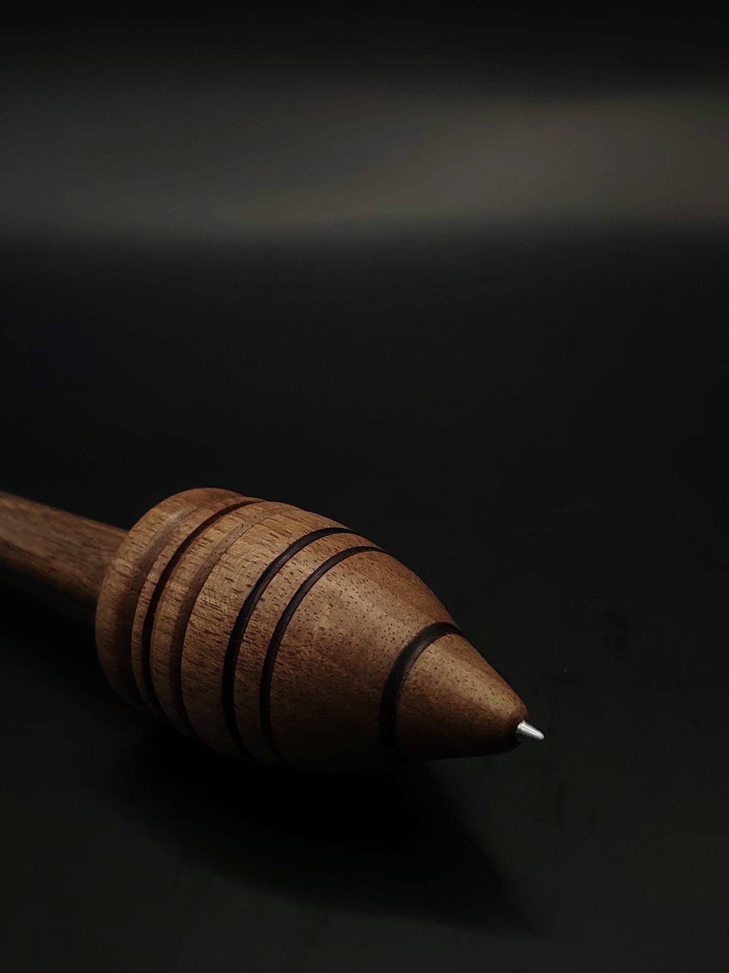 Support Spindle with Metal Tip – Walnut Wood (26 cm / 10.2″, 31 g / 1.09 oz) + Hand-Painted Ceramic Spinning Bowl | Artisan Handmade by Kravelli