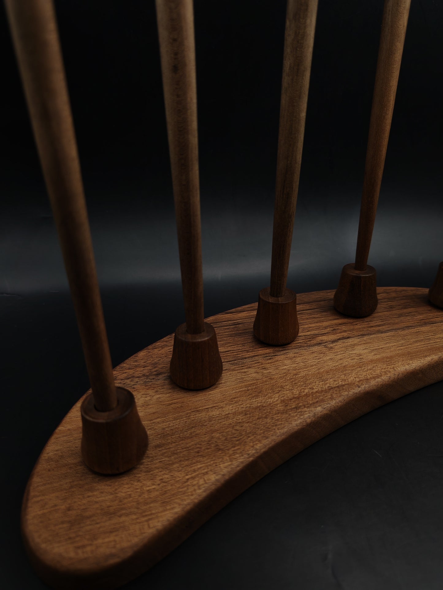 Drop Spindle Set of 5  Walnut Wood Complete Spinning Set Handmade
