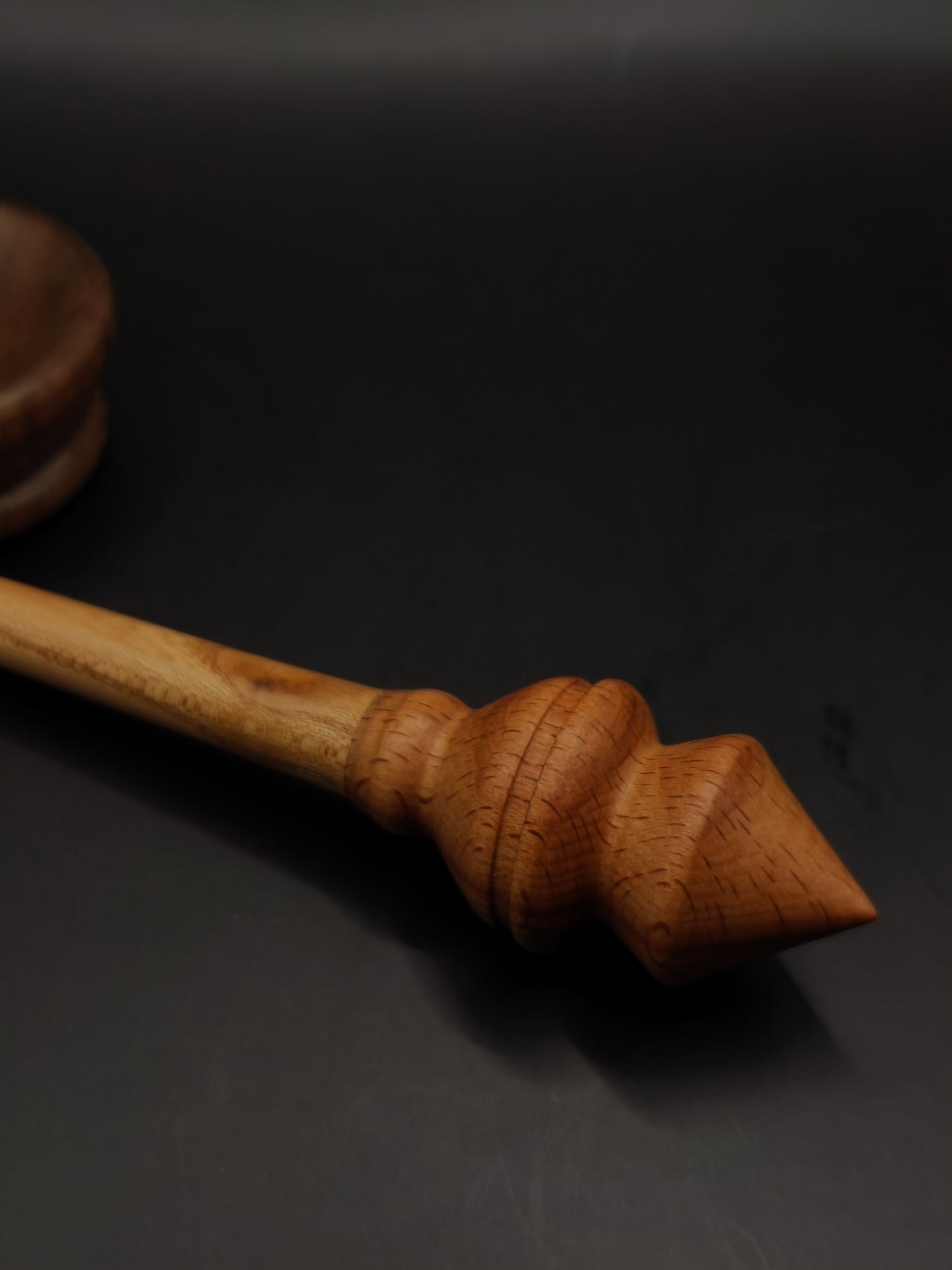 Support Spindle – Chestnut Shaft & Beech Whorl, 25 cm / 9.8″, 23 g + Bowl