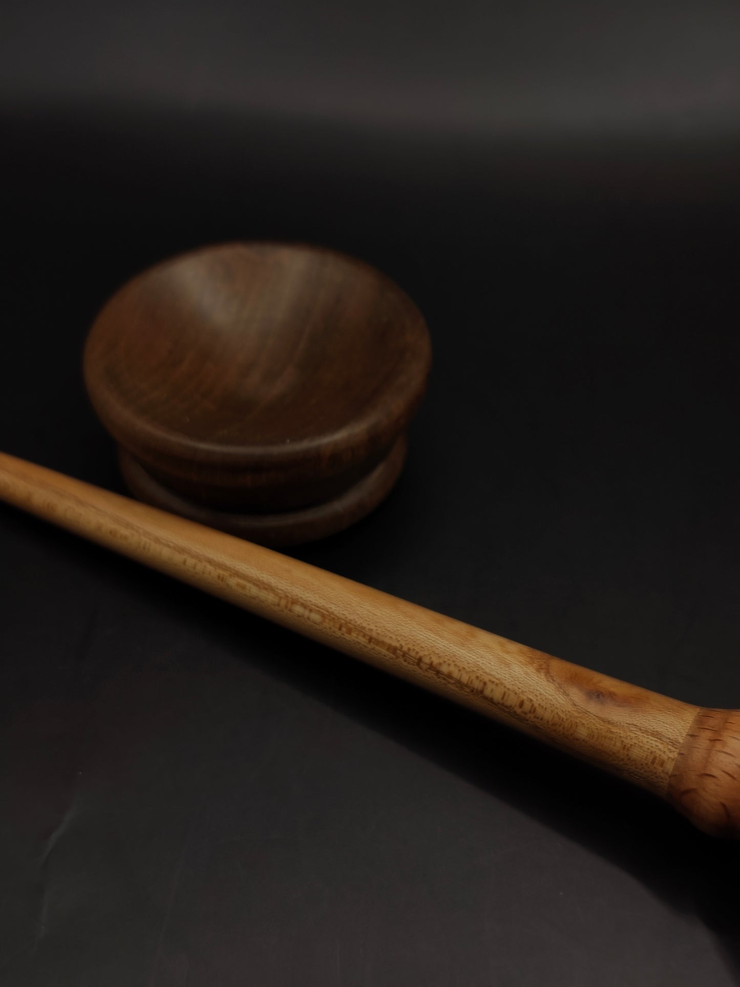 Support Spindle – Chestnut Shaft & Beech Whorl, 25 cm / 9.8″, 23 g + Bowl