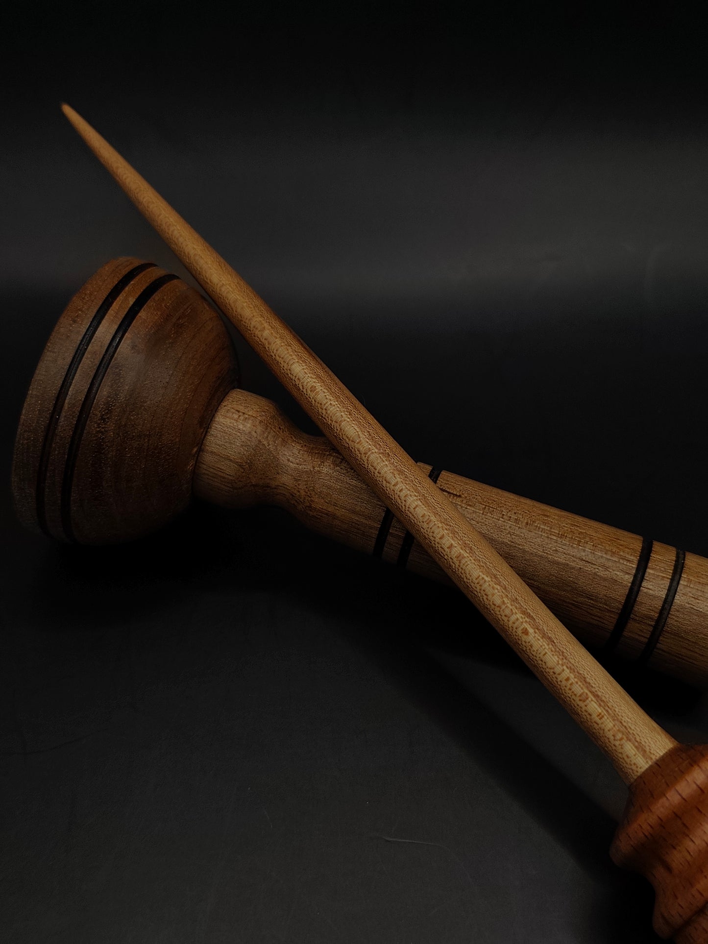 Support Spindle – Chestnut Shaft & Beech Whorl, 25.5 cm / 10″, 28 g + Lap Bowl