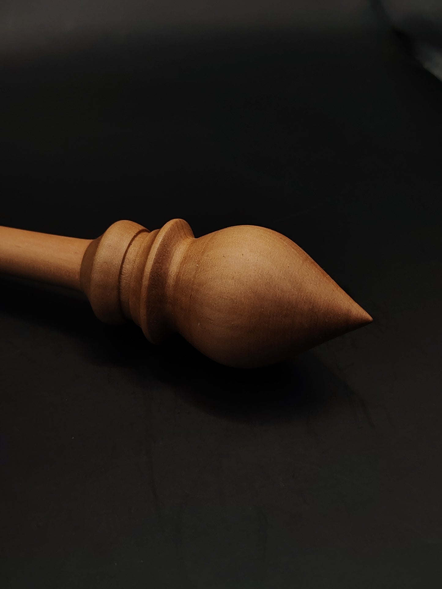 Support Spindle – Plum Shaft & Pear Whorl, 25.5 cm / 10″, 28 g + Bowl