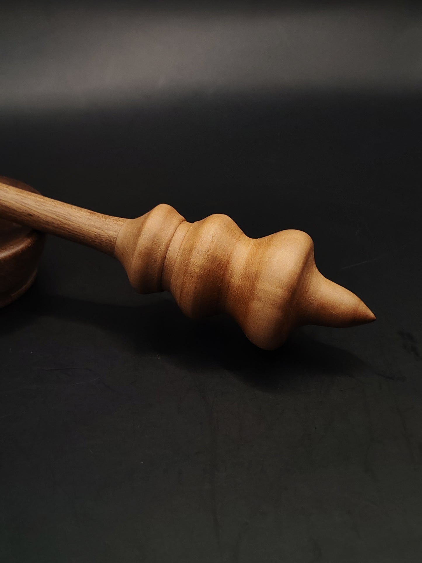 Support Spindle – Walnut Shaft & Pear Whorl, 28 cm / 11″, 24 g + Bowl