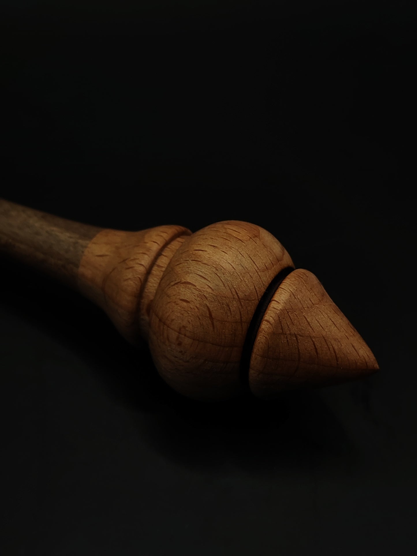 Support Spindle – Beech Whorl & Walnut Shaft, 26 cm / 10.2″, 21 g + Bowl