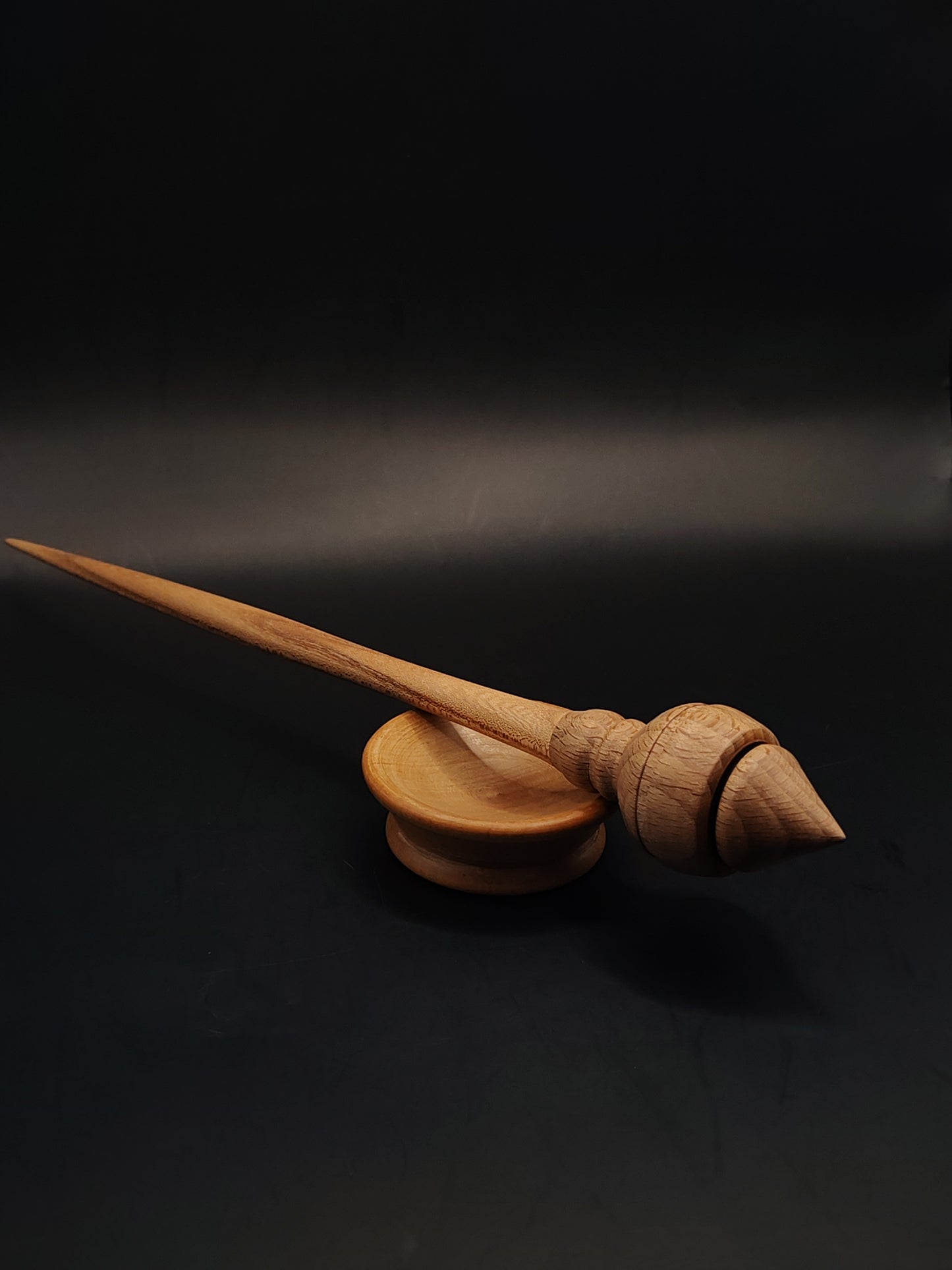 Support Spindle – Chestnut Shaft & Beech Whorl, 26 cm / 10.2″, 23 g + Bowl