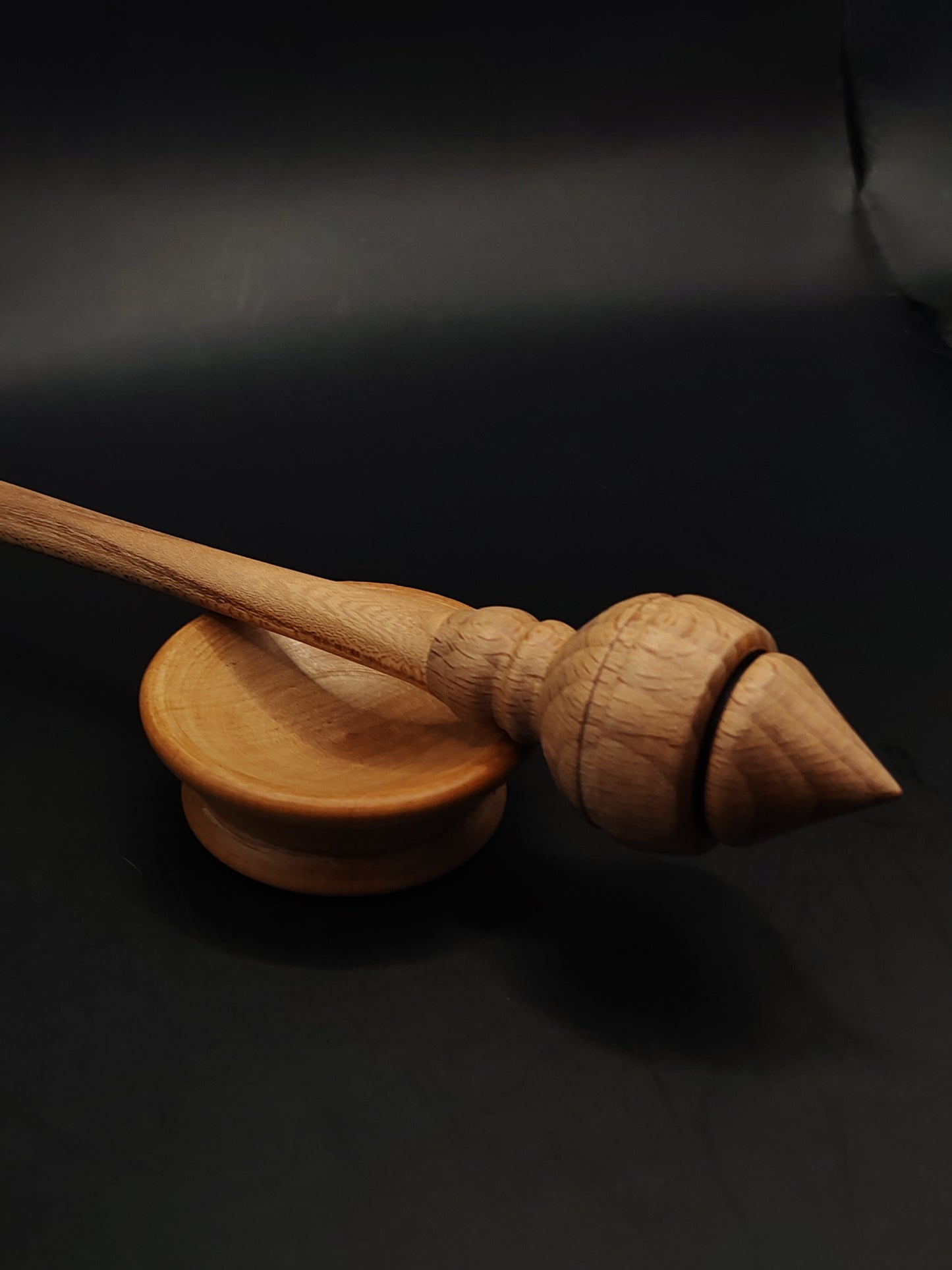 Support Spindle – Chestnut Shaft & Beech Whorl, 26 cm / 10.2″, 23 g + Bowl