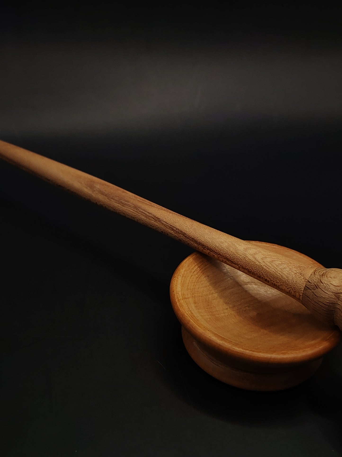 Support Spindle – Chestnut Shaft & Beech Whorl, 26 cm / 10.2″, 23 g + Bowl