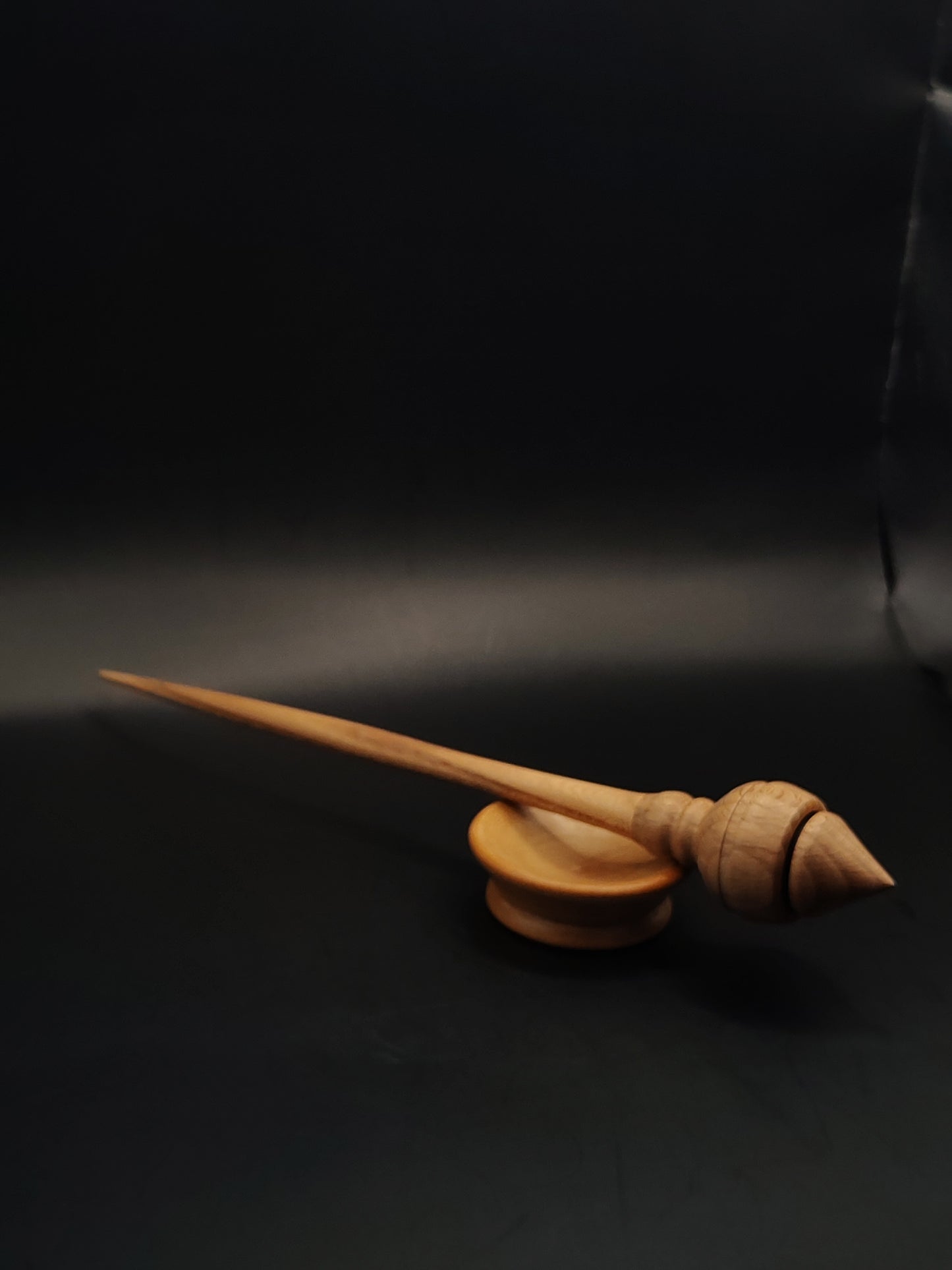 Support Spindle – Chestnut Shaft & Beech Whorl, 26 cm / 10.2″, 23 g + Bowl