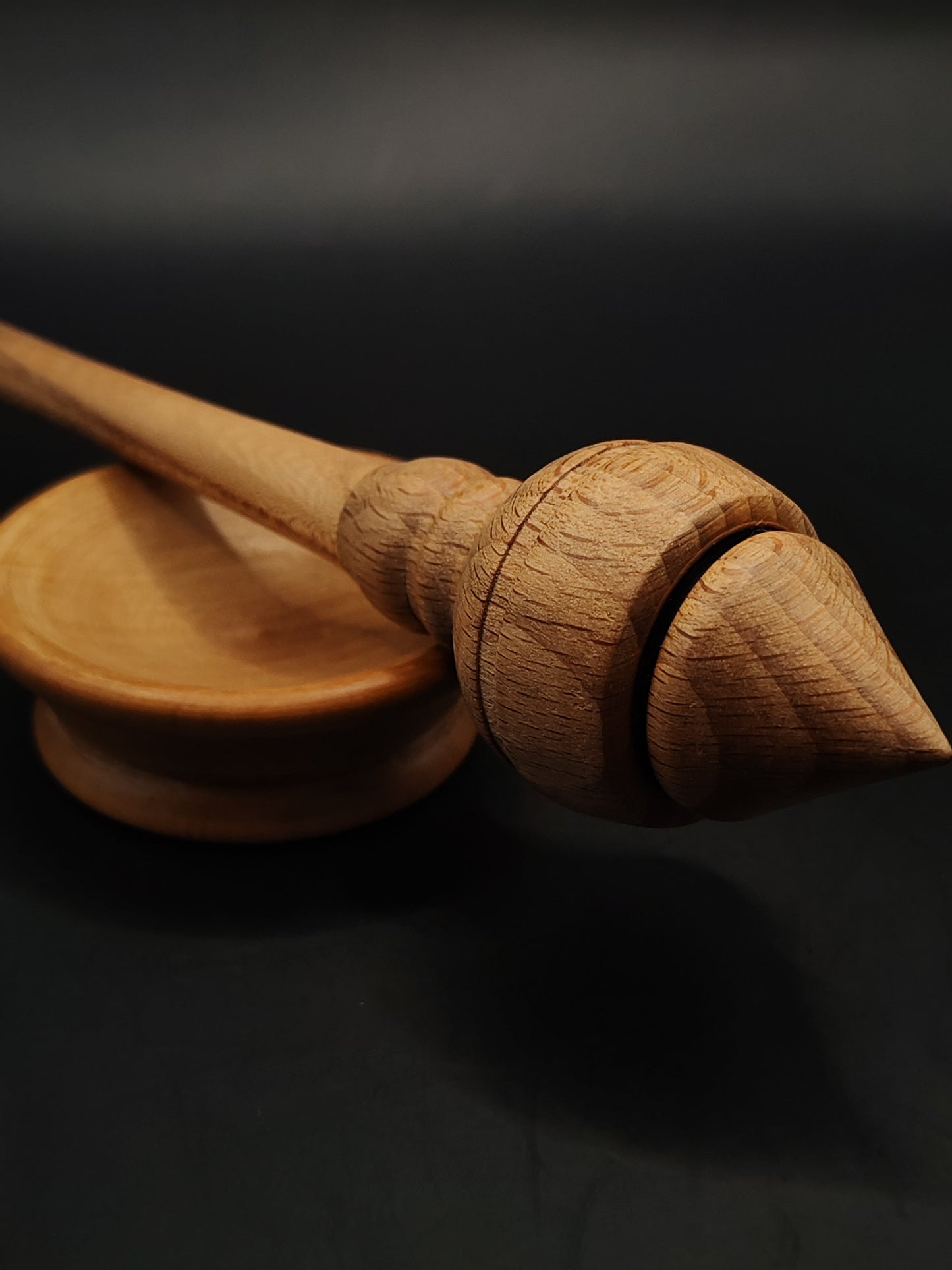 Support Spindle – Chestnut Shaft & Beech Whorl, 26 cm / 10.2″, 23 g + Bowl