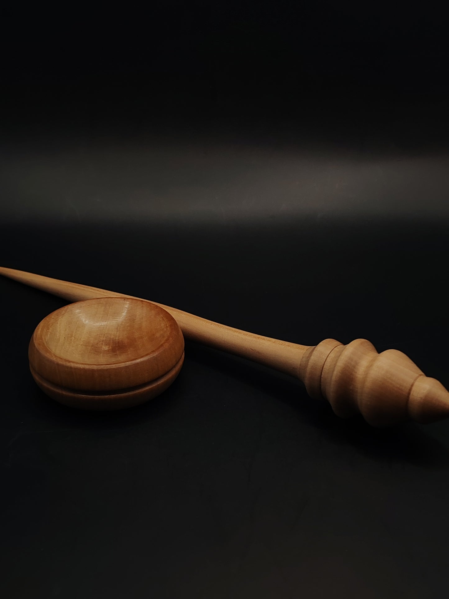 Support Spindle – Pear Wood, 25 cm / 9.8″, 25 g + Pear Bowl