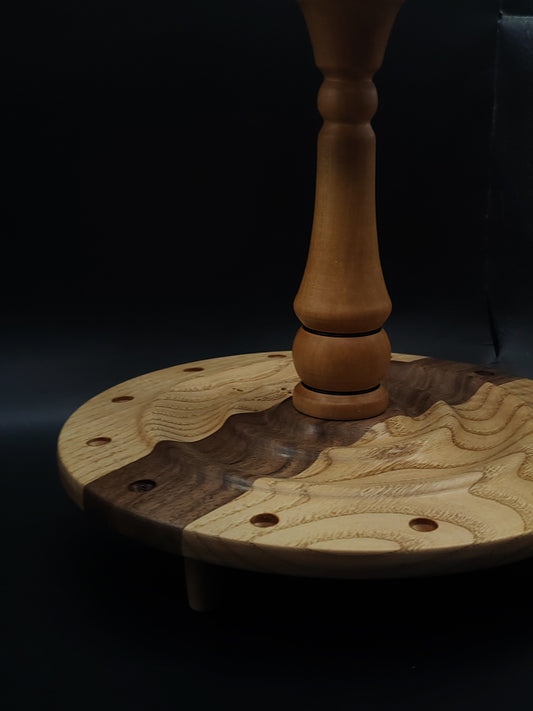 Spindle Stand for 12 Spindles – Chestnut, Walnut & Pear Organizer