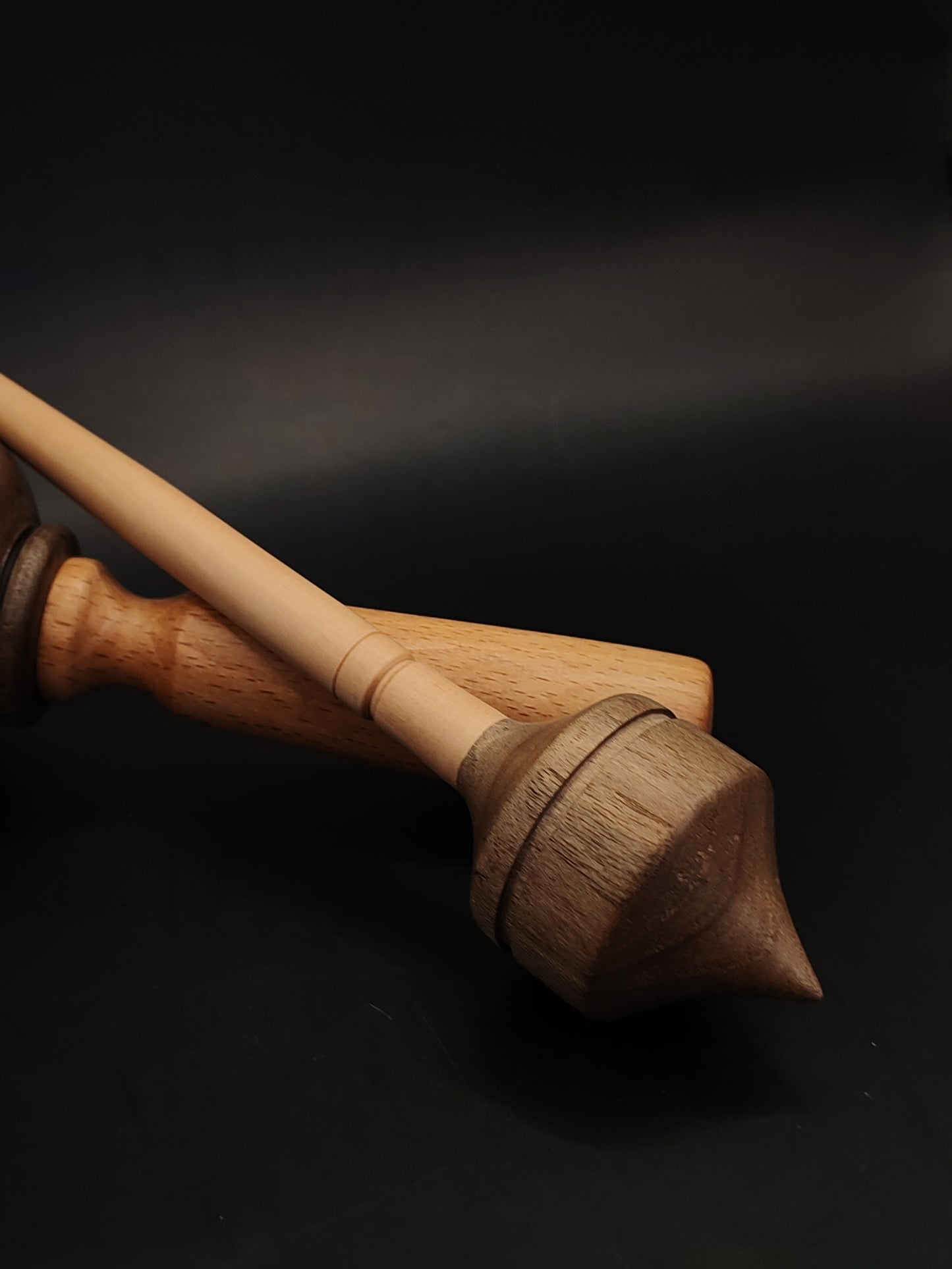 Support Spindle – Plum Shaft & Walnut Whorl, 25 cm / 9.8″, 27 g + Lap Bowl