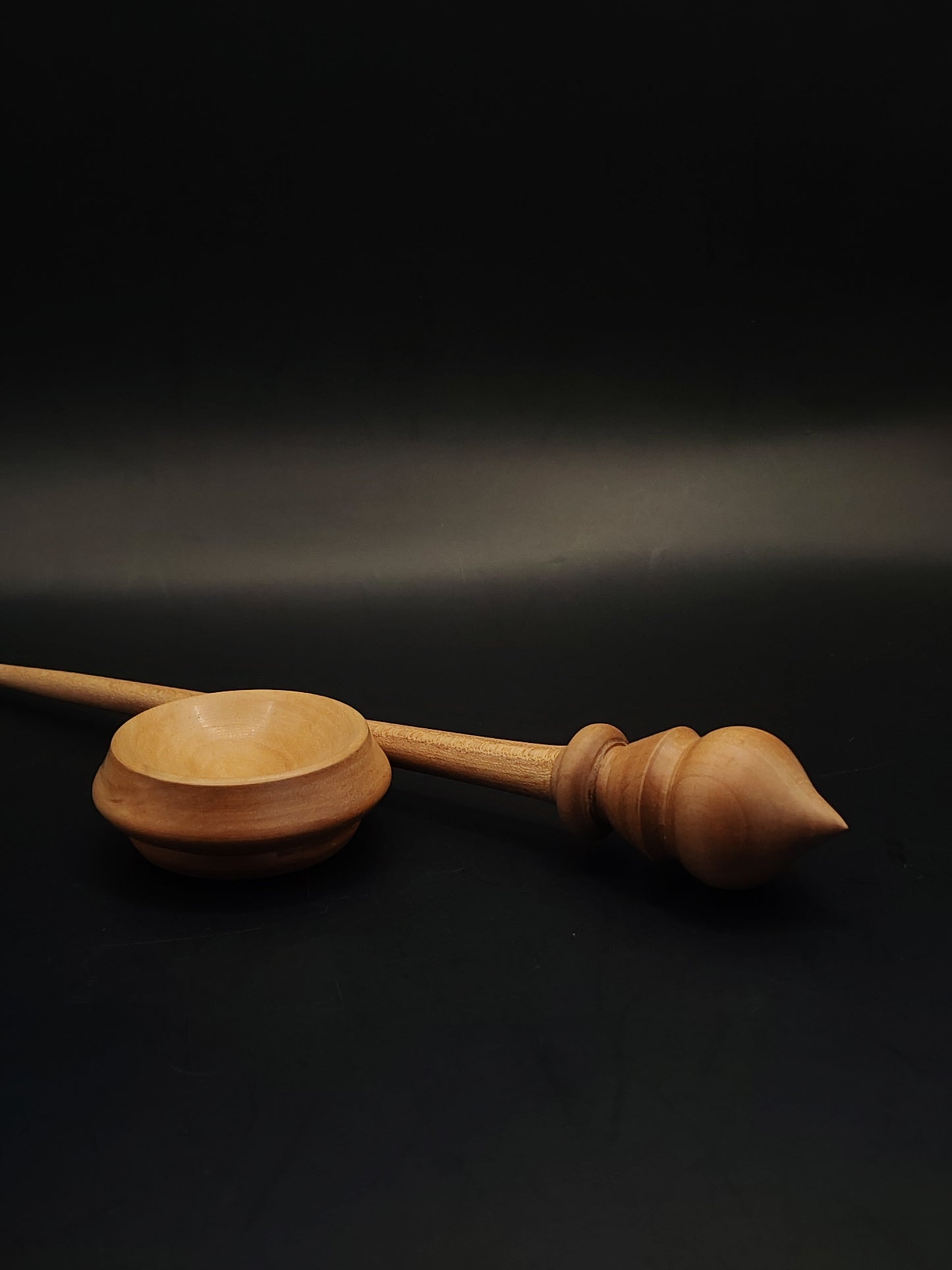 Support Spindle – Sycamore Shaft & Chestnut Whorl, 25 cm / 9.8″, 17 g + Bowl