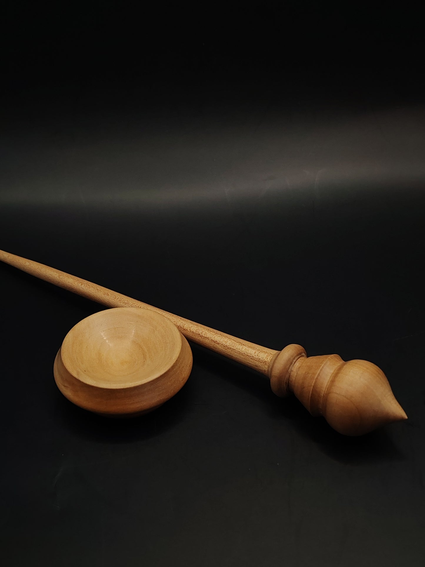 Support Spindle – Sycamore Shaft & Chestnut Whorl, 25 cm / 9.8″, 17 g + Bowl