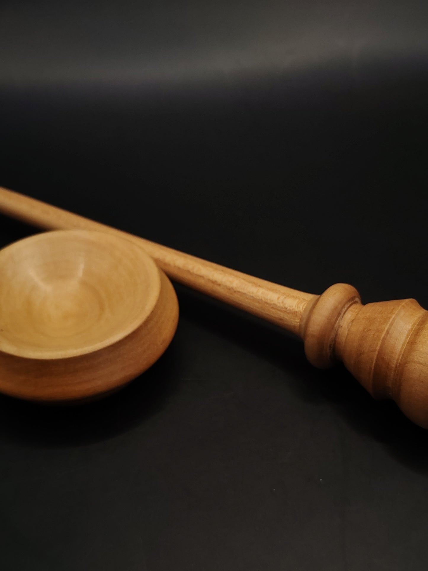 Support Spindle – Sycamore Shaft & Chestnut Whorl, 25 cm / 9.8″, 17 g + Bowl