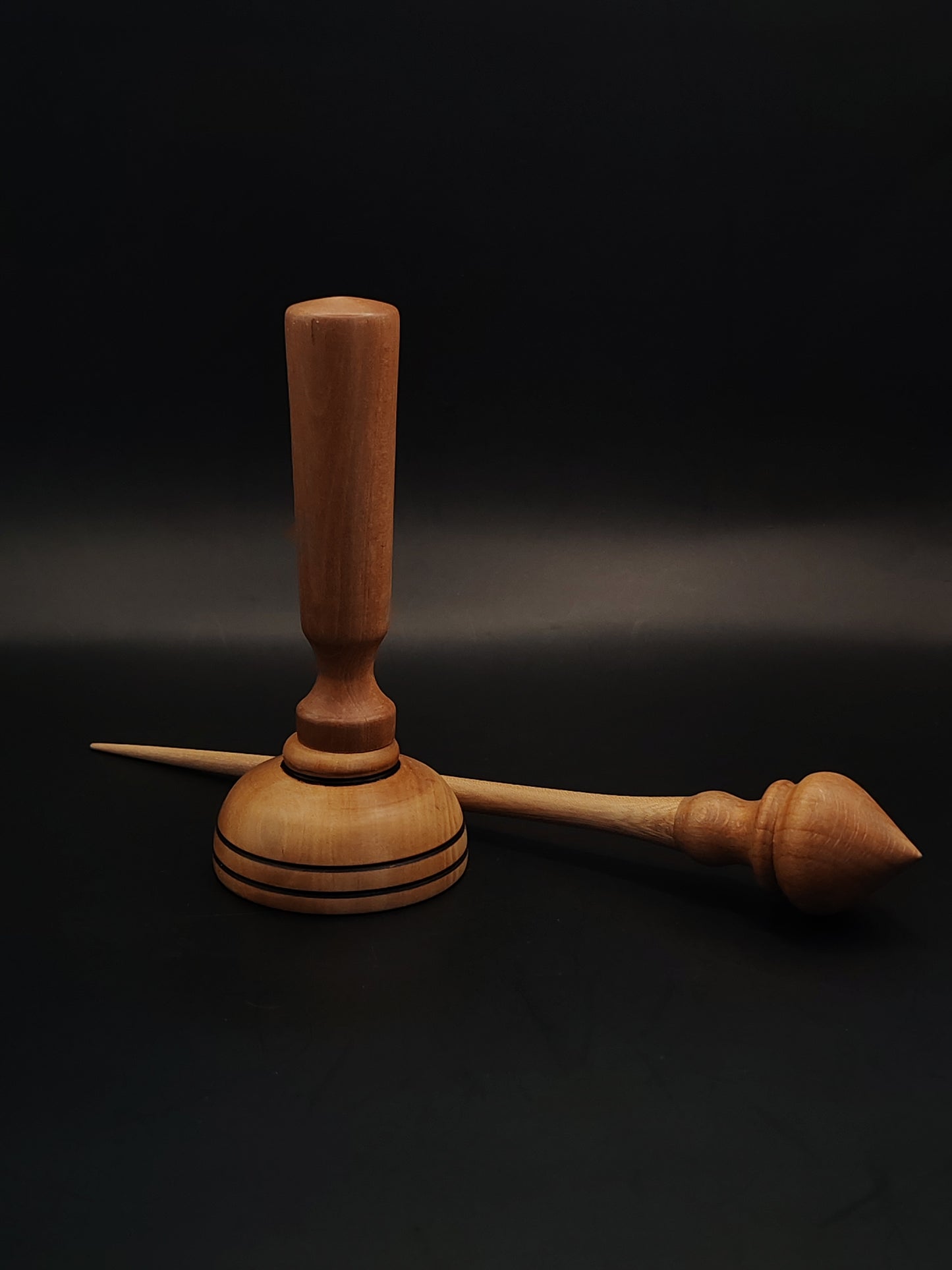 Support Spindle – Chestnut Shaft & Beech Whorl, 23.5 cm / 9.3″, 15 g + Lap Bowl