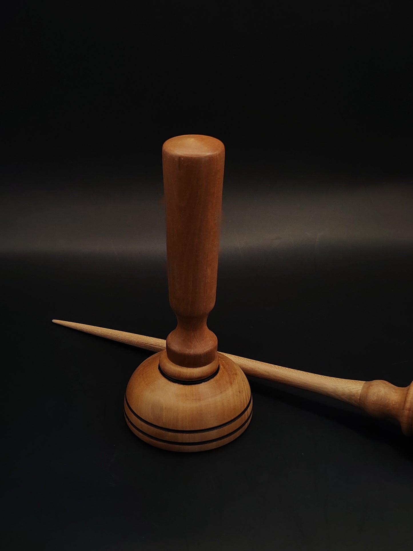 Support Spindle – Chestnut Shaft & Beech Whorl, 23.5 cm / 9.3″, 15 g + Lap Bowl