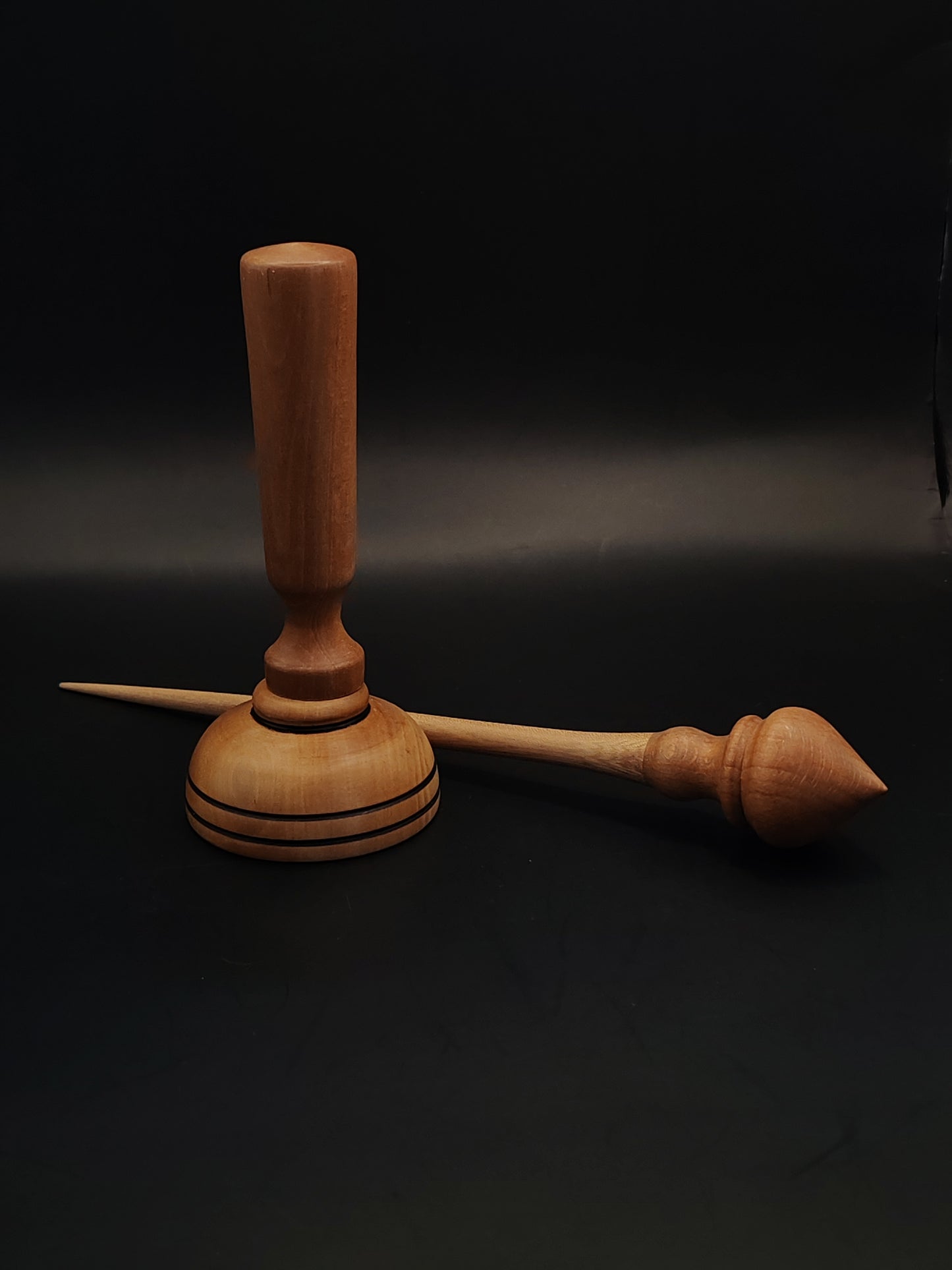 Support Spindle – Chestnut Shaft & Beech Whorl, 23.5 cm / 9.3″, 15 g + Lap Bowl