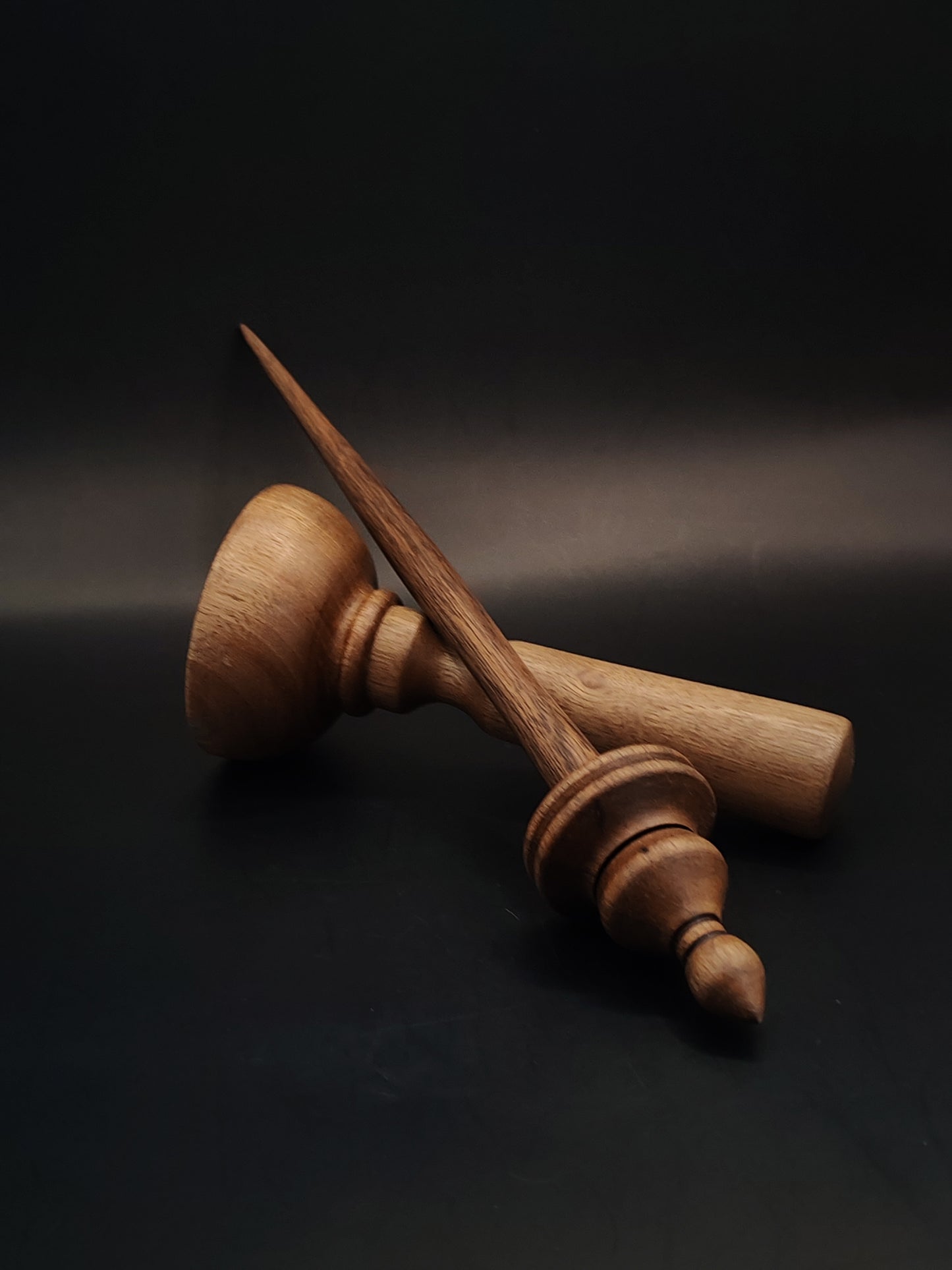 Support Spindle – Walnut Wood, 25 cm / 9.8″, 18 g + Walnut Lap Bowl
