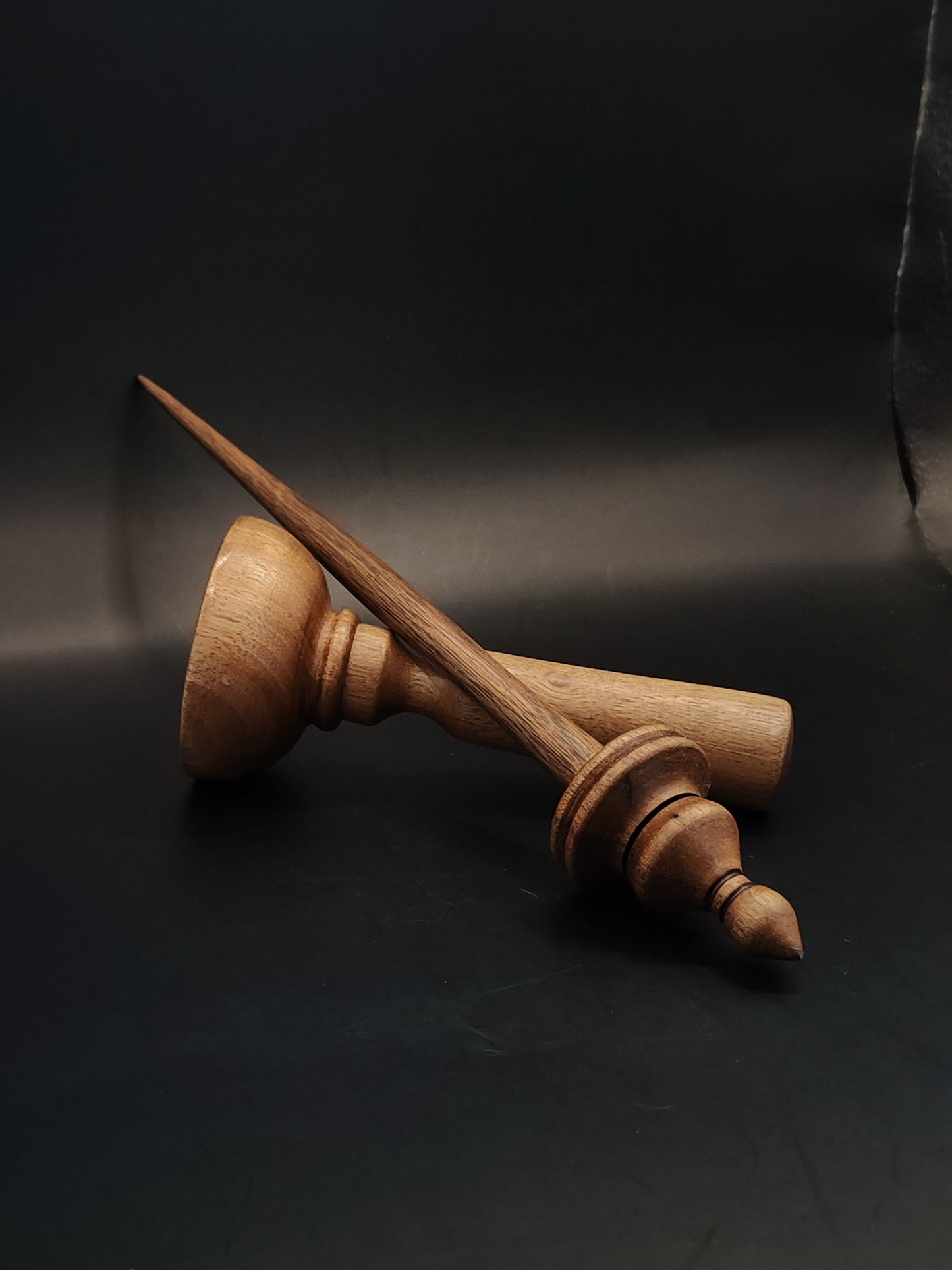 Support Spindle – Walnut Wood, 25 cm / 9.8″, 18 g + Walnut Lap Bowl