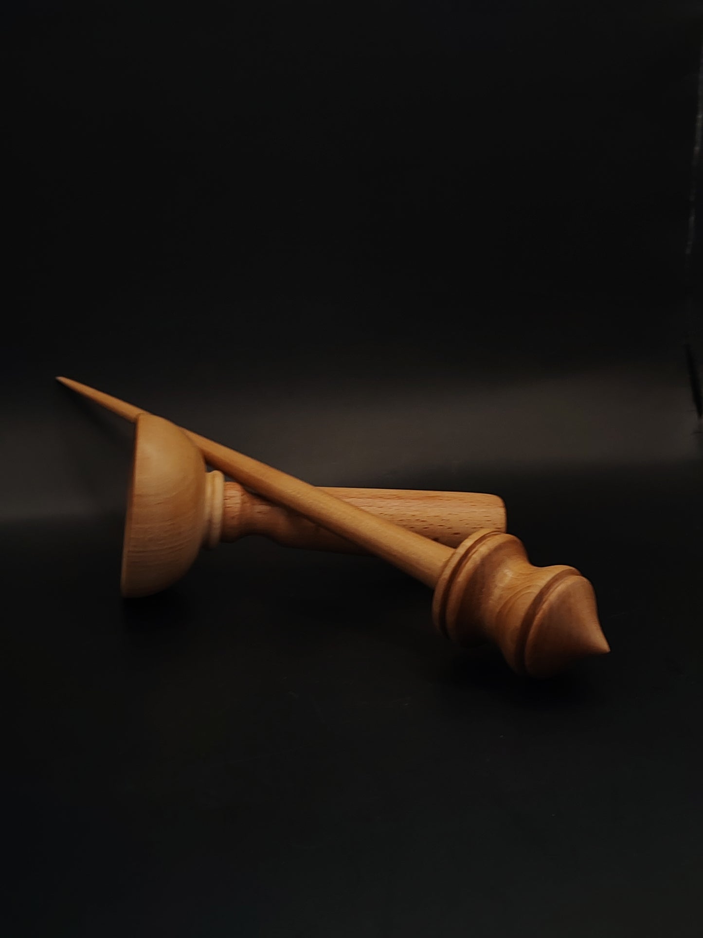 Support Spindle – Plum Shaft & Sycamore Whorl, 25.5 cm / 10″, 31 g + Lap Bowl