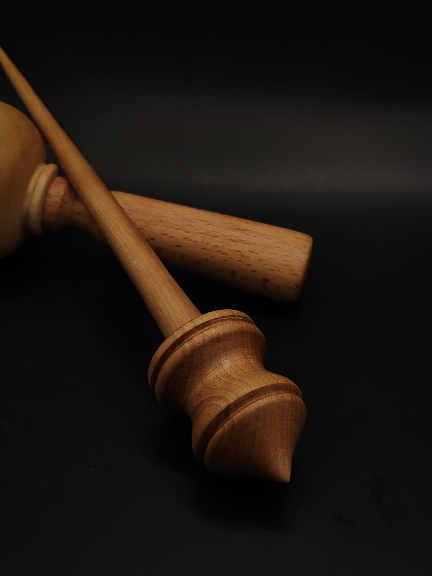 Support Spindle – Plum Shaft & Sycamore Whorl, 25.5 cm / 10″, 31 g + Lap Bowl