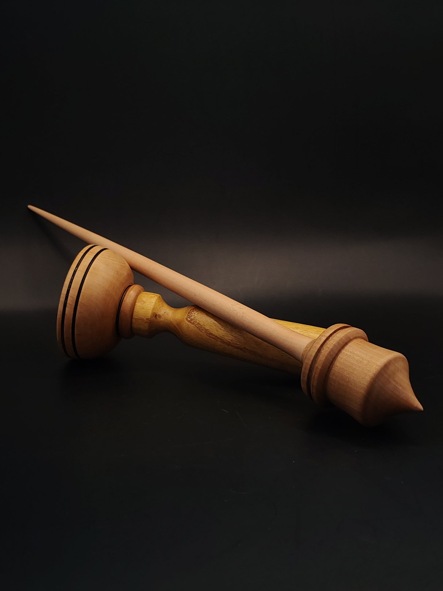 Support Spindle – Apple Shaft & Pear Whorl, 28 cm / 11″, 34 g + Lap Bowl