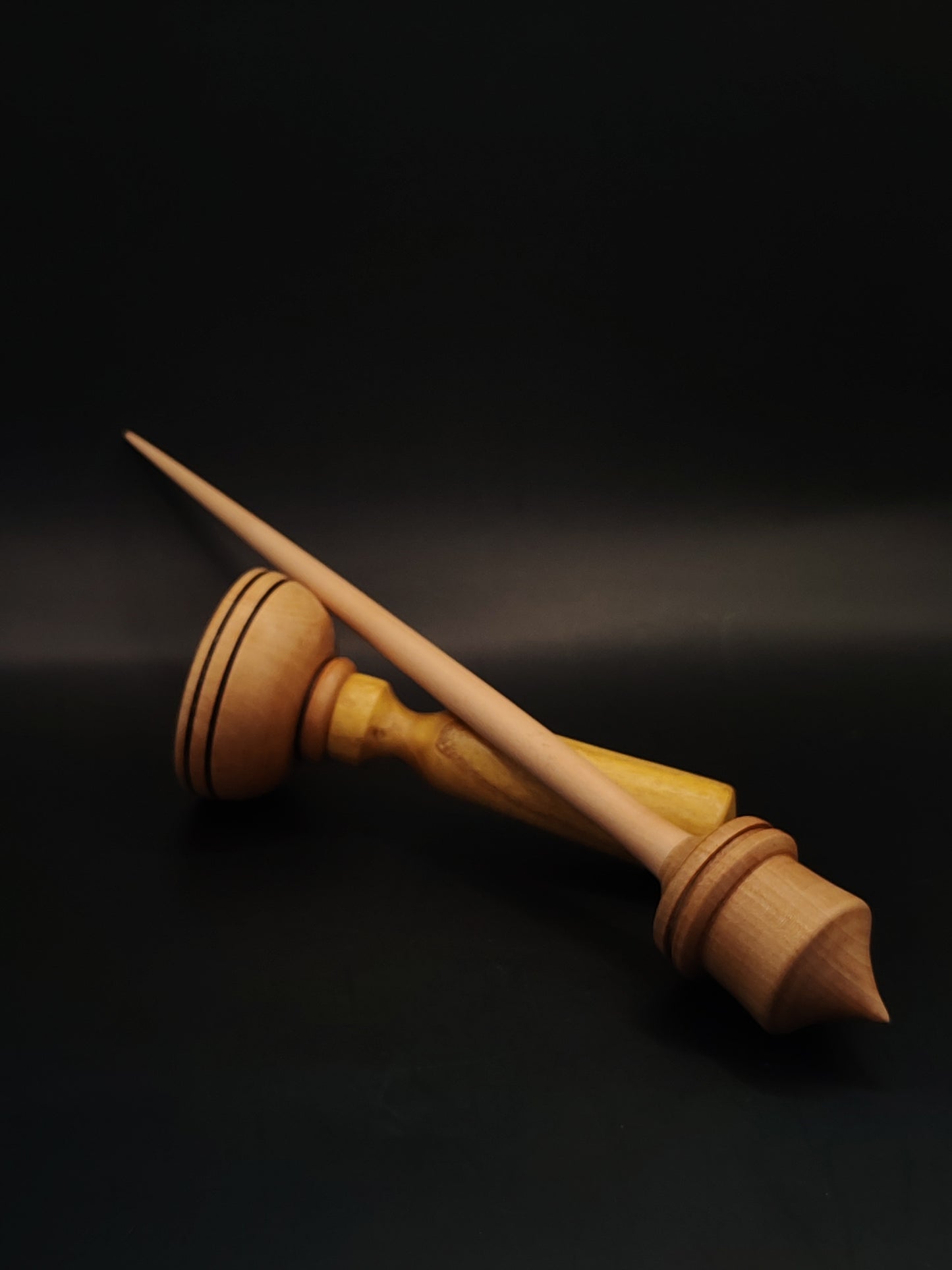 Support Spindle – Apple Shaft & Pear Whorl, 28 cm / 11″, 34 g + Lap Bowl