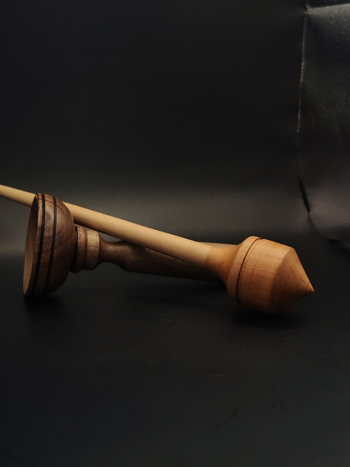 Support Spindle – Apple Shaft & Pear Whorl, 27 cm / 10.6″, 39 g + Lap Bowl