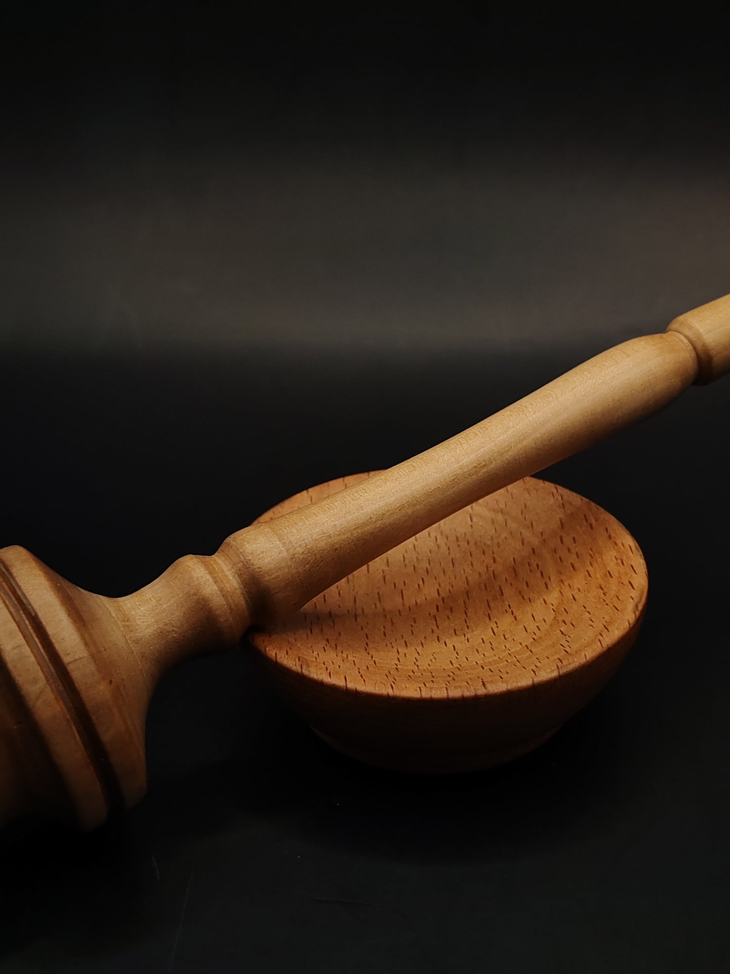 Support Spindle – Chestnut Shaft & Pear Whorl, 23 cm / 9.1″, 31 g + Bowl