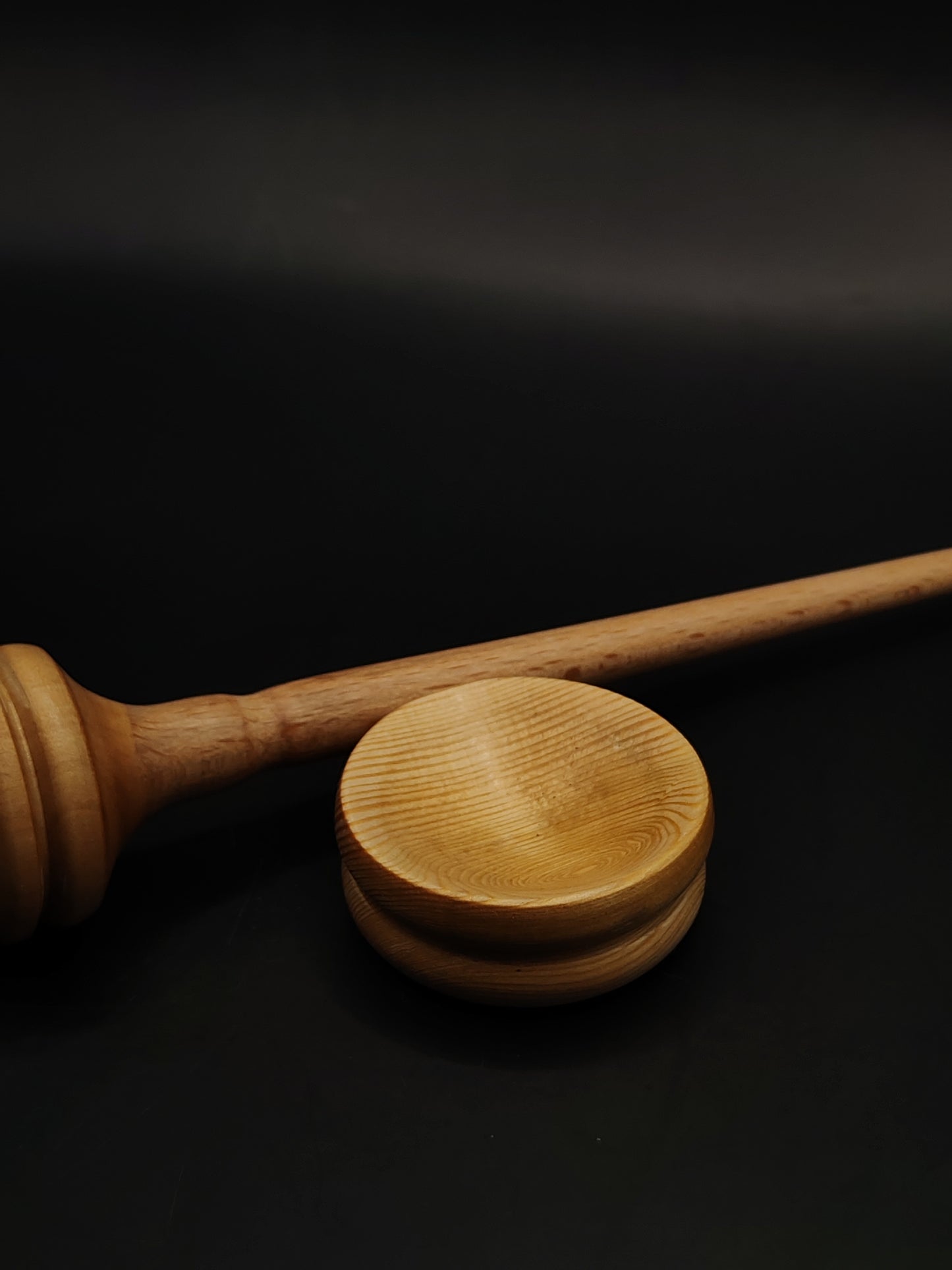 Support Spindle – Beech Whorl & Pear Shaft, 26.5 cm / 10.4″, 23 g + Bowl