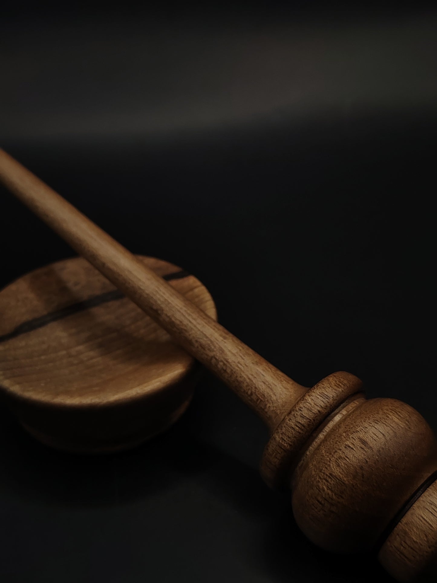 Support Spindle – Walnut Wood, 26 cm / 10.2″, 20 g + Walnut Bowl