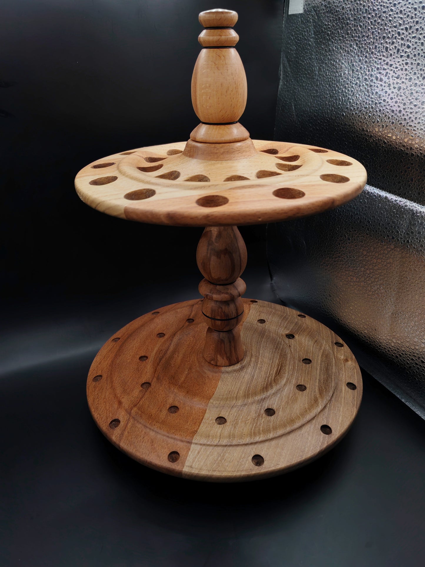 Spindle Stand for Support & Drop Spindles – Walnut, Beech & Chestnut Organizer Non Rotating