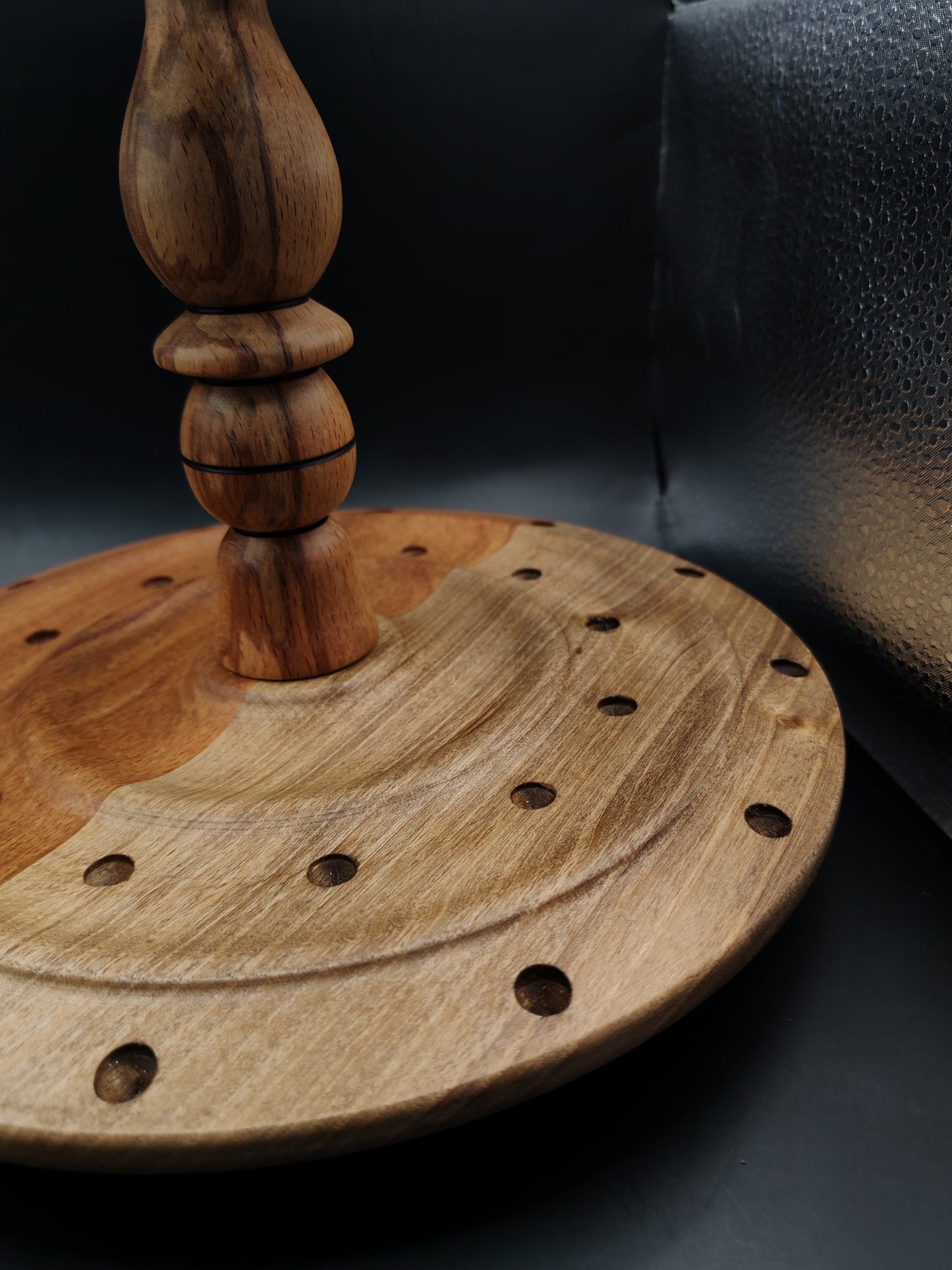 Spindle Stand for Support & Drop Spindles – Walnut, Beech & Chestnut Organizer Non Rotating