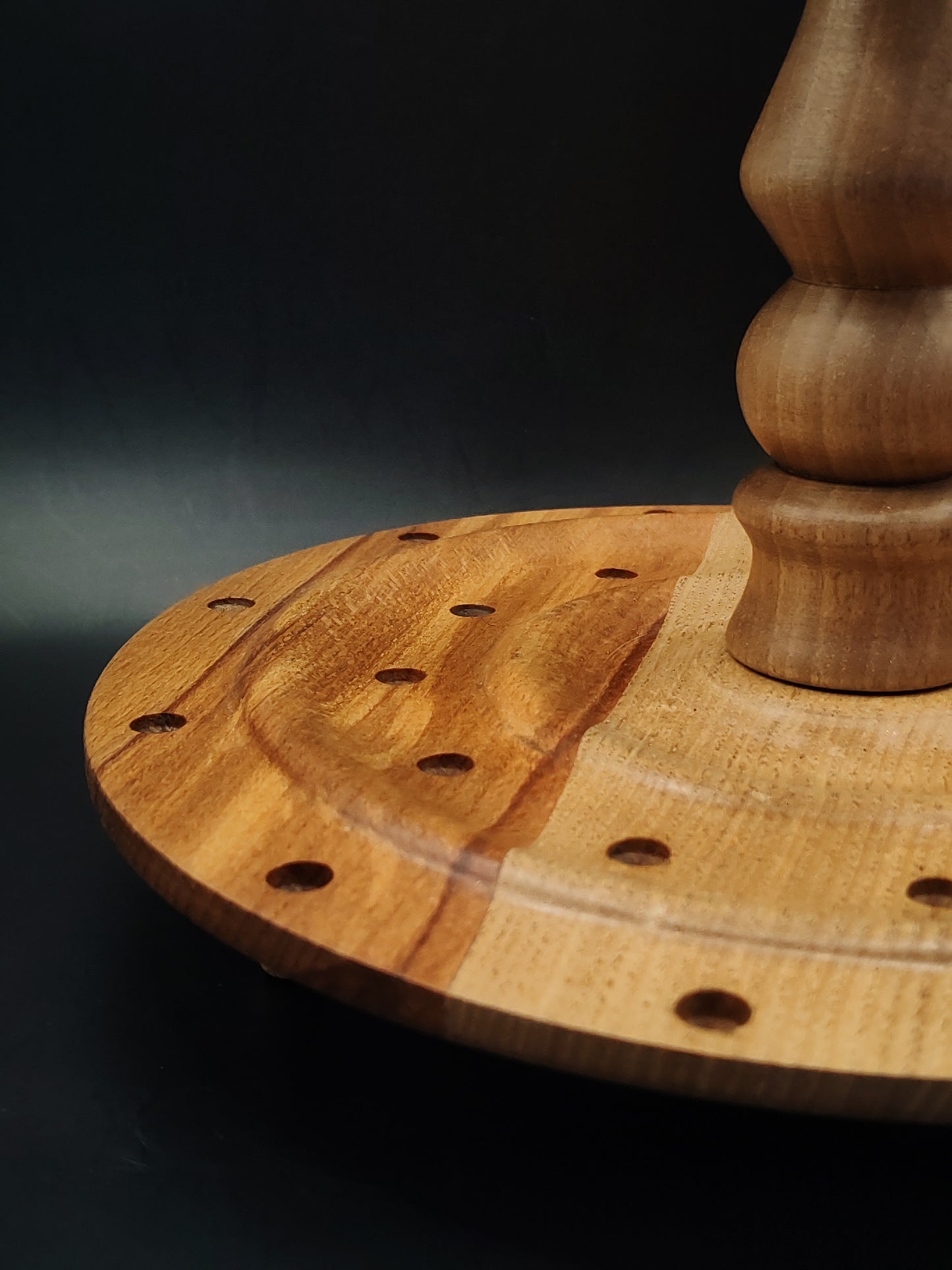 Spindle Stand for Support & Drop Spindles – Beech, Chestnut & Walnut Organizer