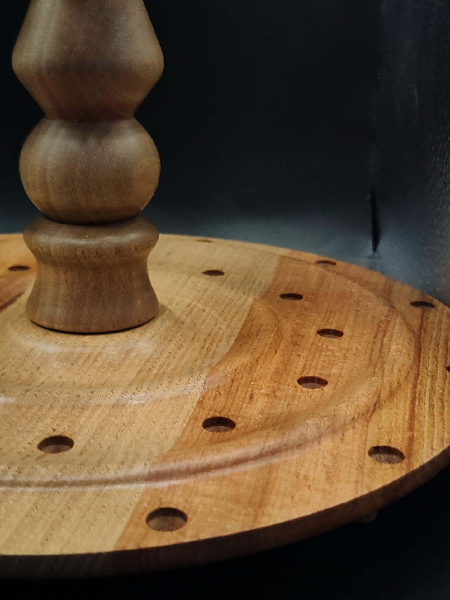 Spindle Stand for Support & Drop Spindles – Beech, Chestnut & Walnut Organizer