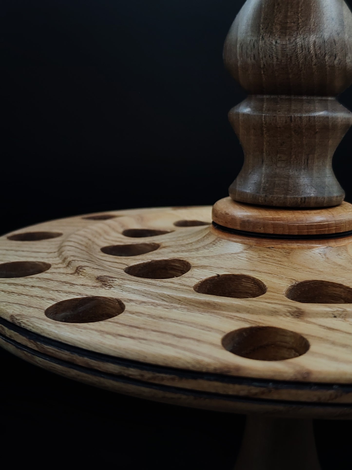 Spindle Stand for Support & Drop Spindles – Beech, Chestnut & Walnut Organizer