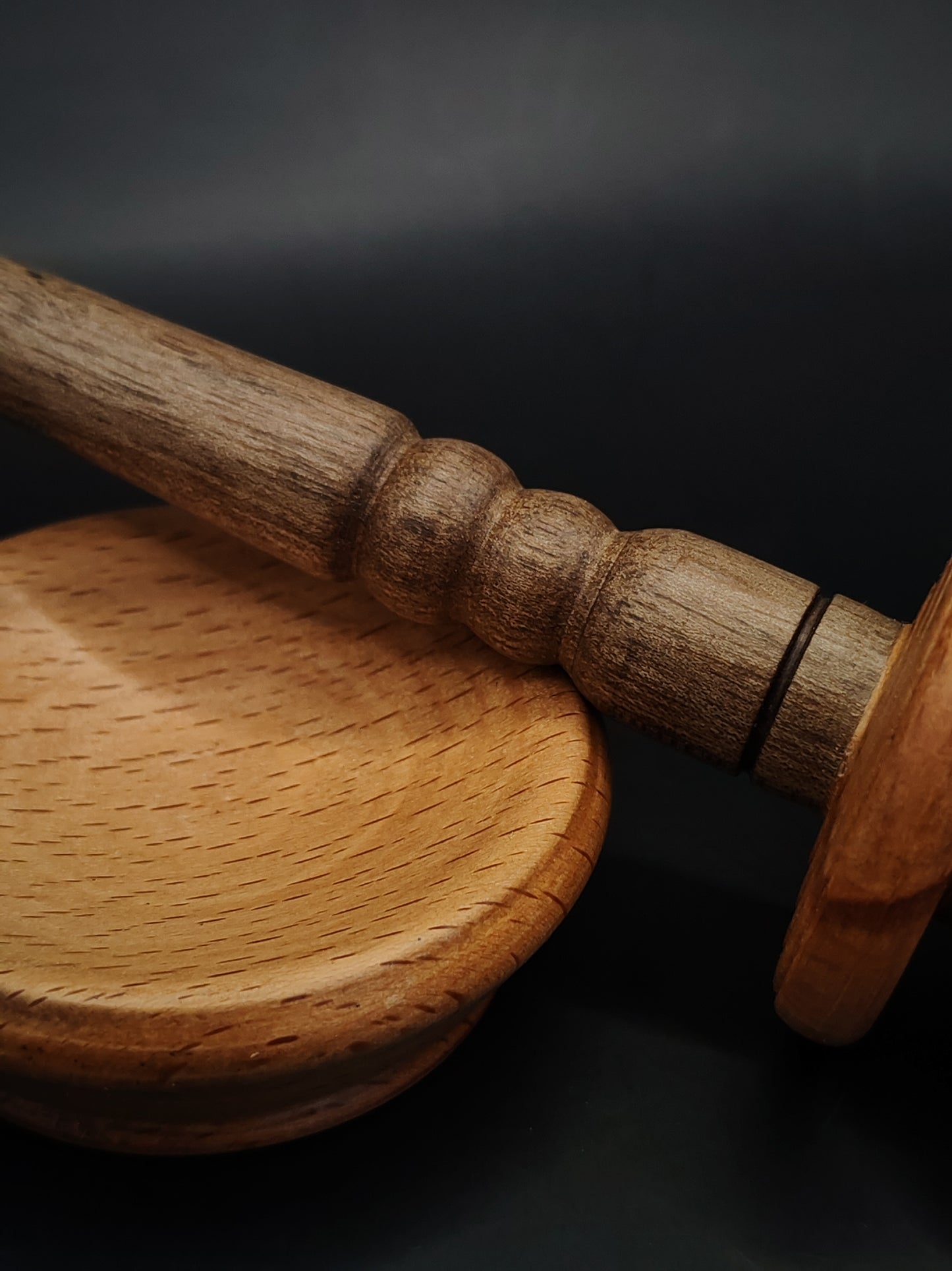 Support Spindle – Walnut Shaft & Beech–Walnut Whorl, 25.5 cm / 10″, 33 g + Bowl