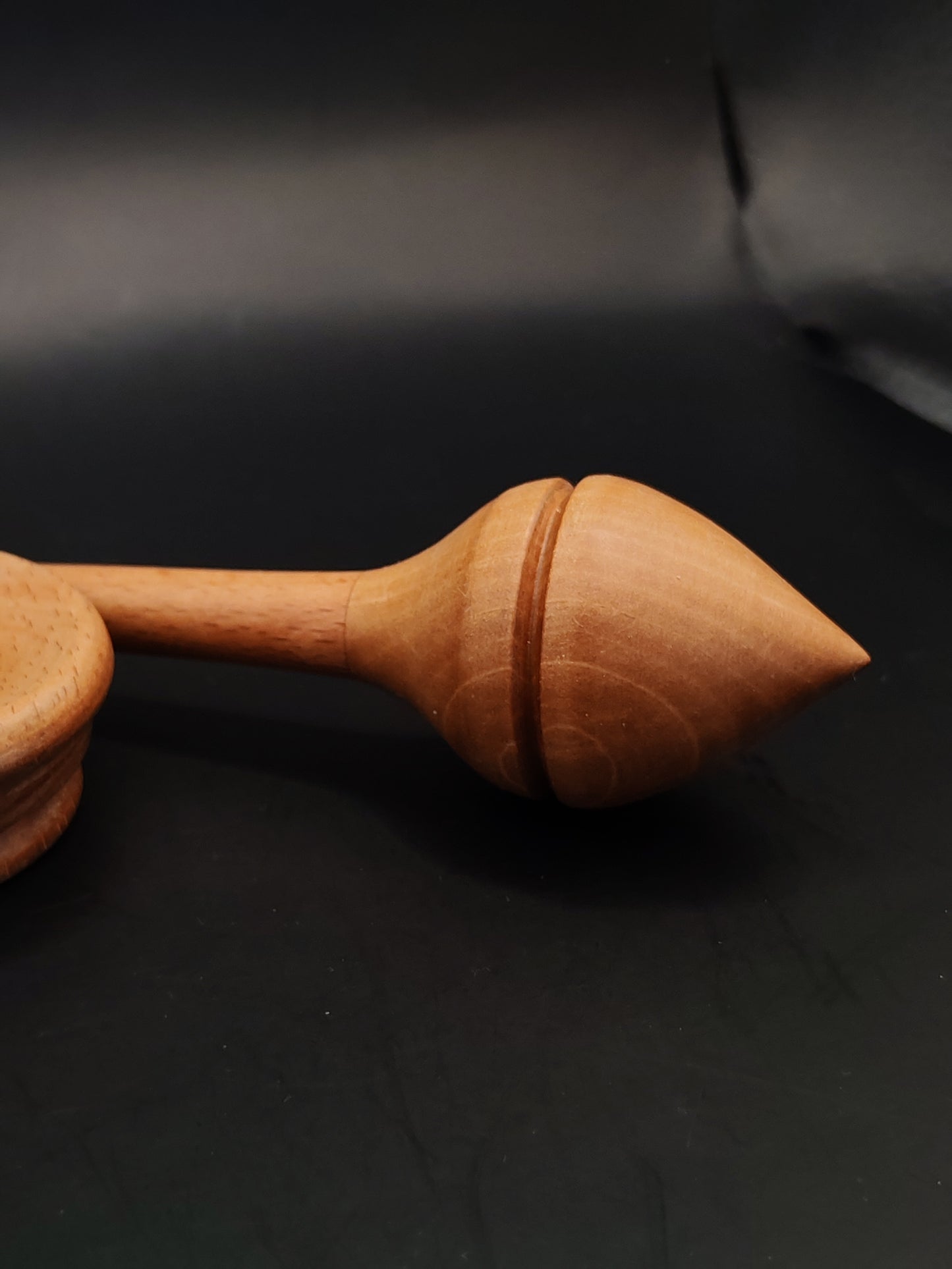 Support Spindle – Beech Shaft & Pear Whorl, 24 cm / 9.4″, 29 g + Bowl